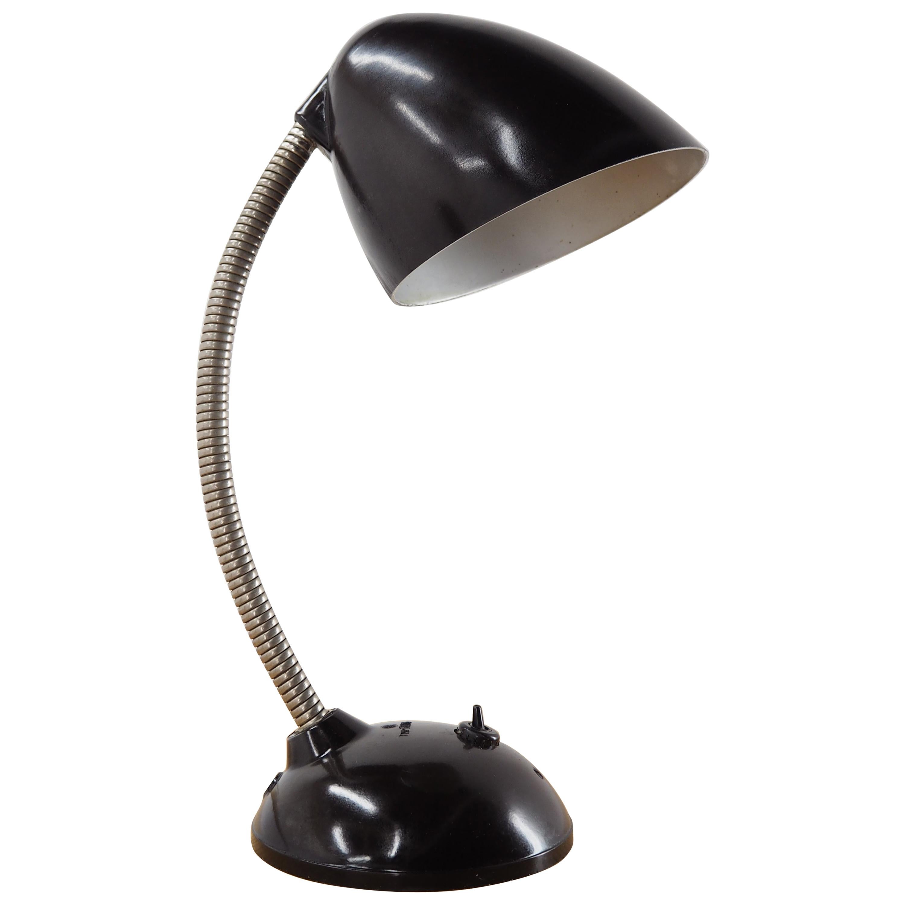 Black Bakelite Table Lamp by Eric Kirkman Cole, Czechoslovakia, 1950s