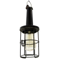 Black Bakelite Vintage Industrial Metal Cage Work Lights