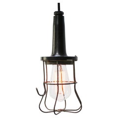 Black Bakelite Vintage Industrial Metal Cage Work Lights