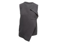 Black Balenciaga Asymmetrical Sleeveless Top