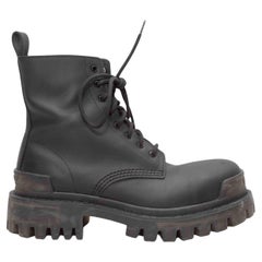 Black Balenciaga Combat Ankle Boots Size 37