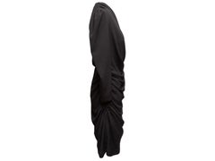 Black Balenciaga Draped Long Sleeve Dress Size