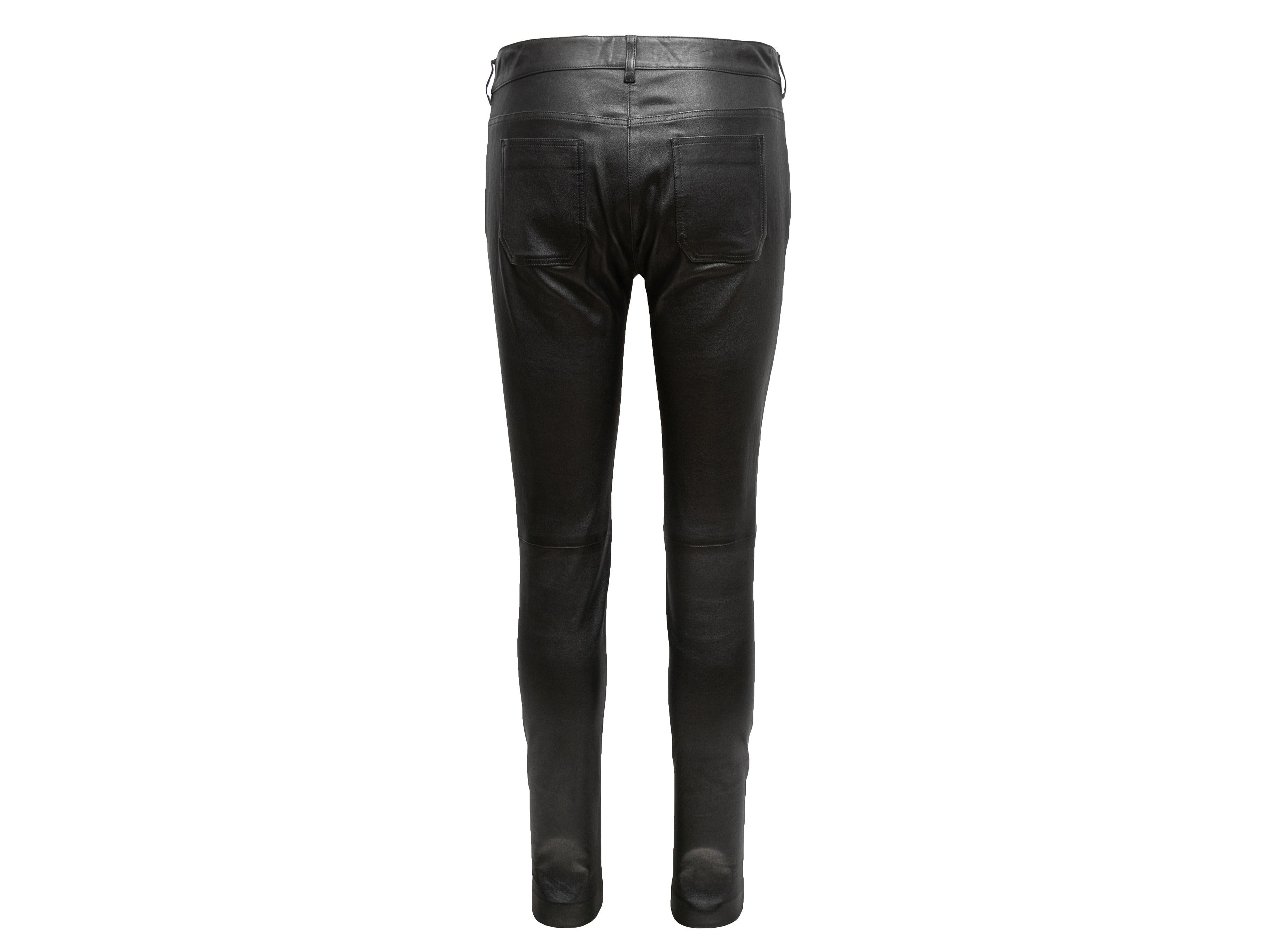 Black Balenciaga Leather Skinny-Leg Pants Size EU 40 In Good Condition In New York, NY