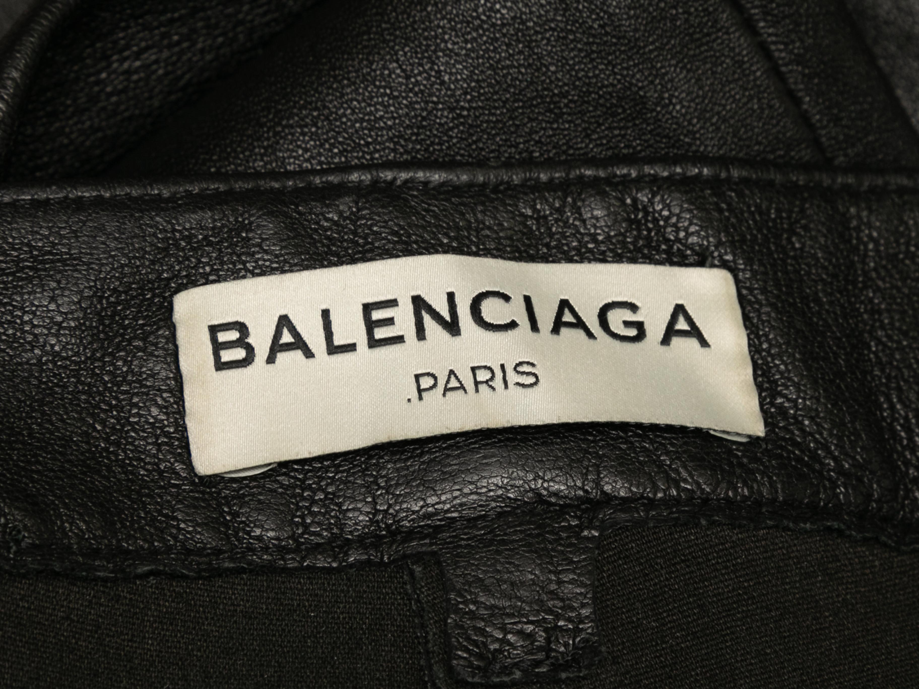 Women's Black Balenciaga Leather Skinny-Leg Pants Size EU 40
