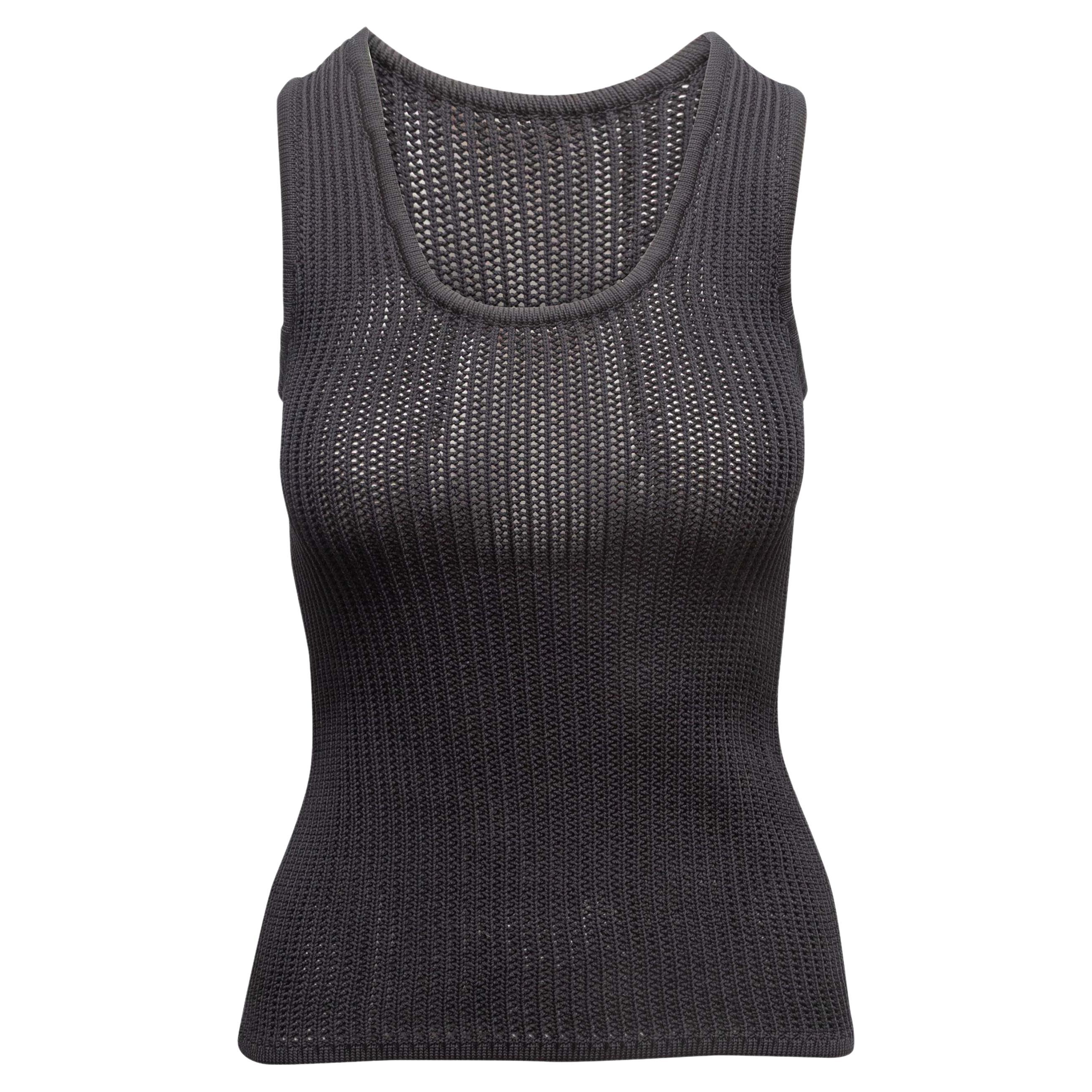 Schwarzes Balenciaga Nylon-Strick-Top