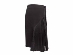 Schwarzer Balenciaga Minirock mit Faltenbesatz Größe FR 38