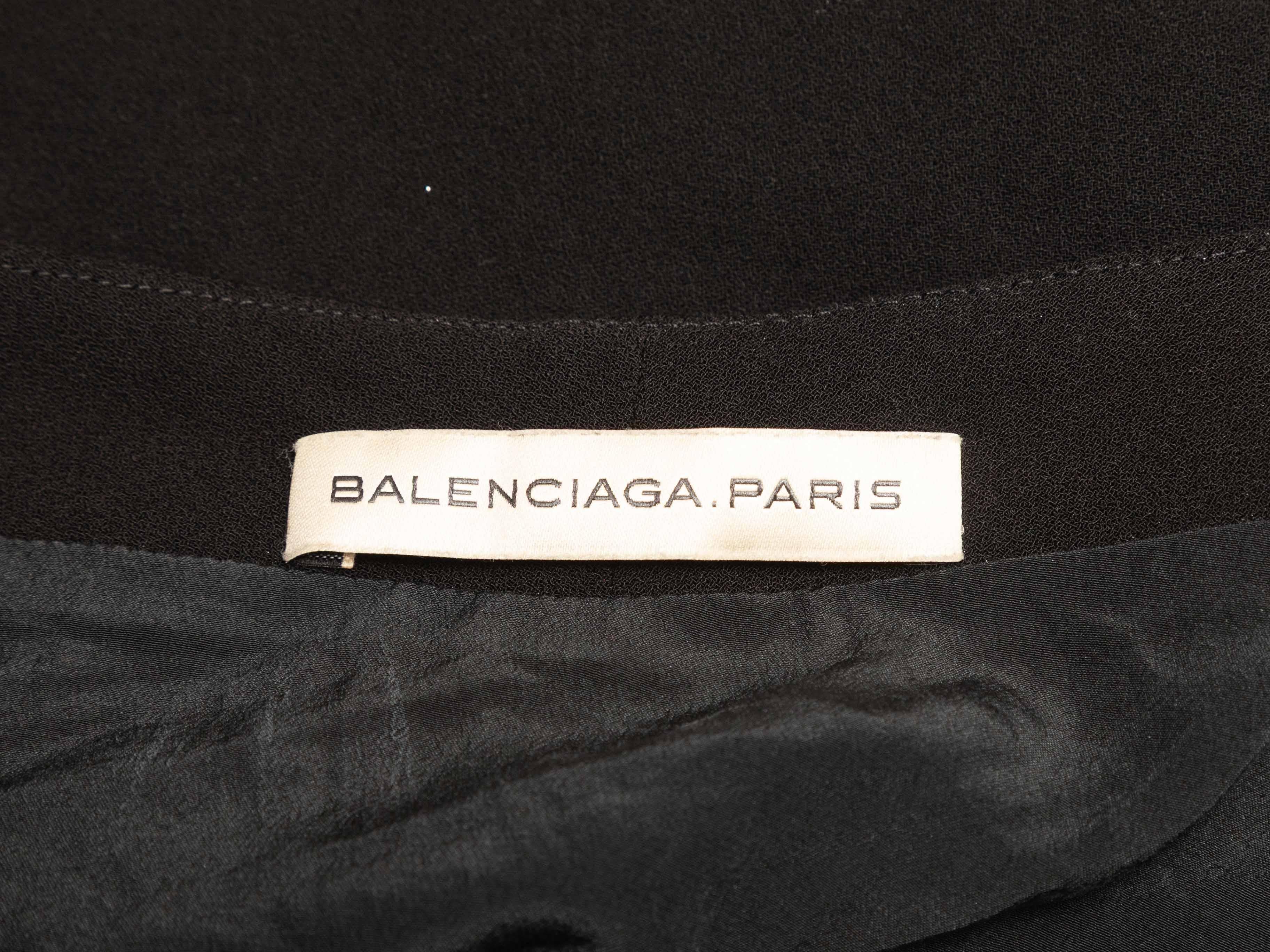 Minigonna nera con pieghe di Balenciaga taglia FR 38 In condizioni buone in vendita a New York, NY