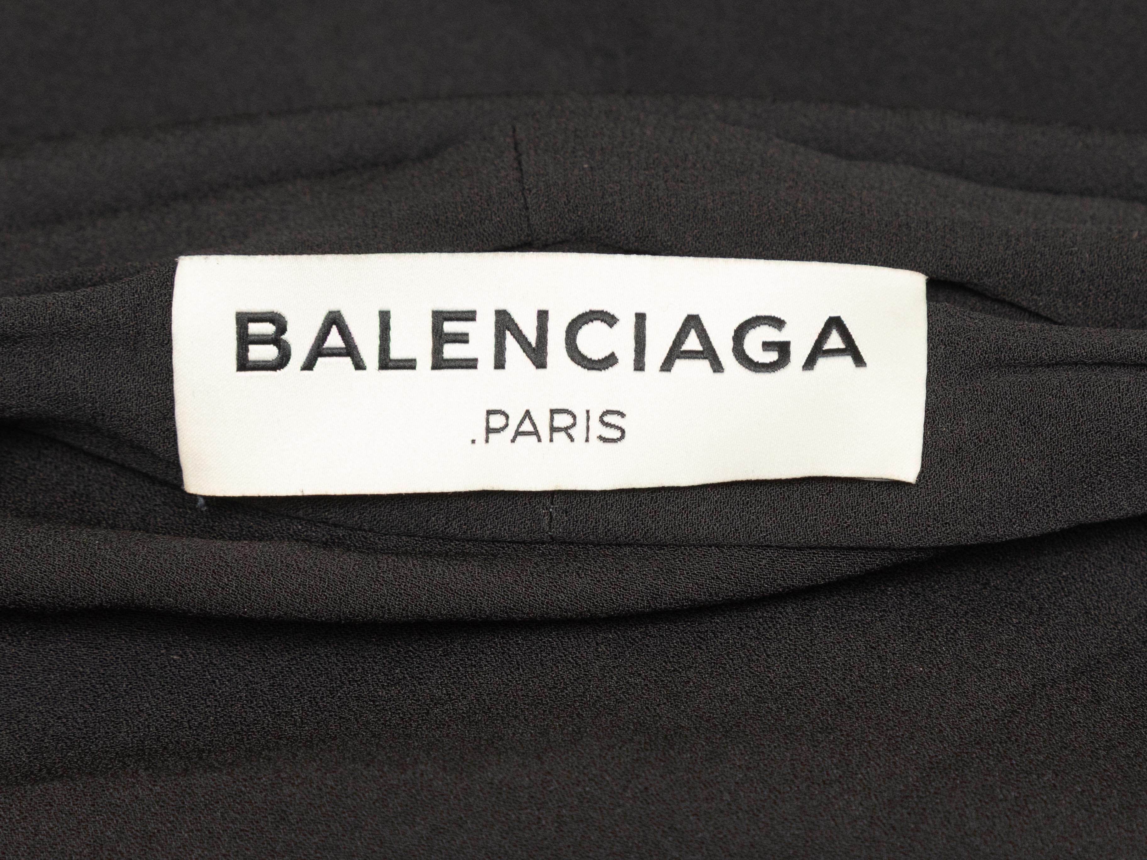 Camicetta nera con cravatta in seta Balenciaga Taglia FR 40 In condizioni buone in vendita a New York, NY