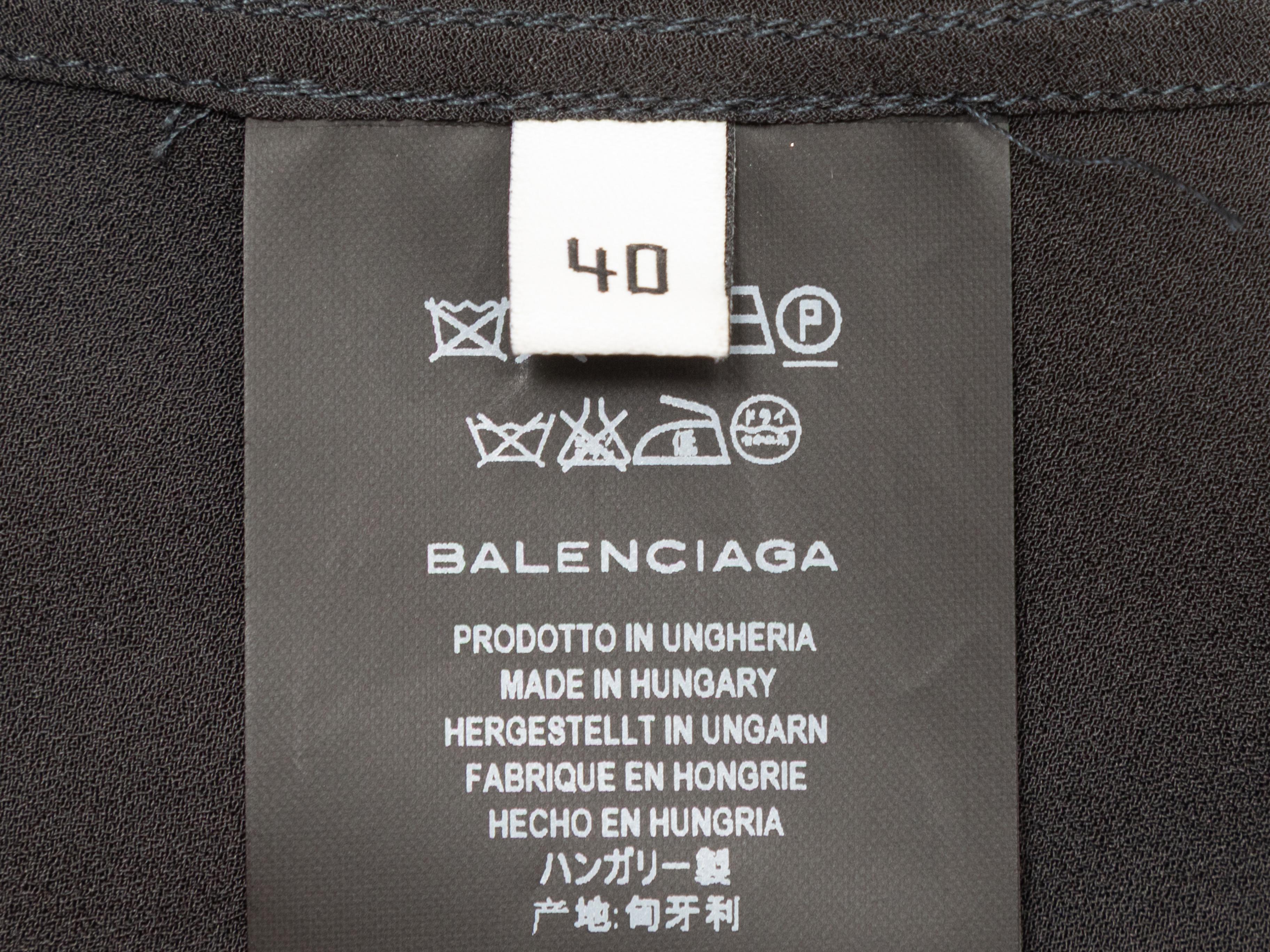 Donna Camicetta nera con cravatta in seta Balenciaga Taglia FR 40 in vendita