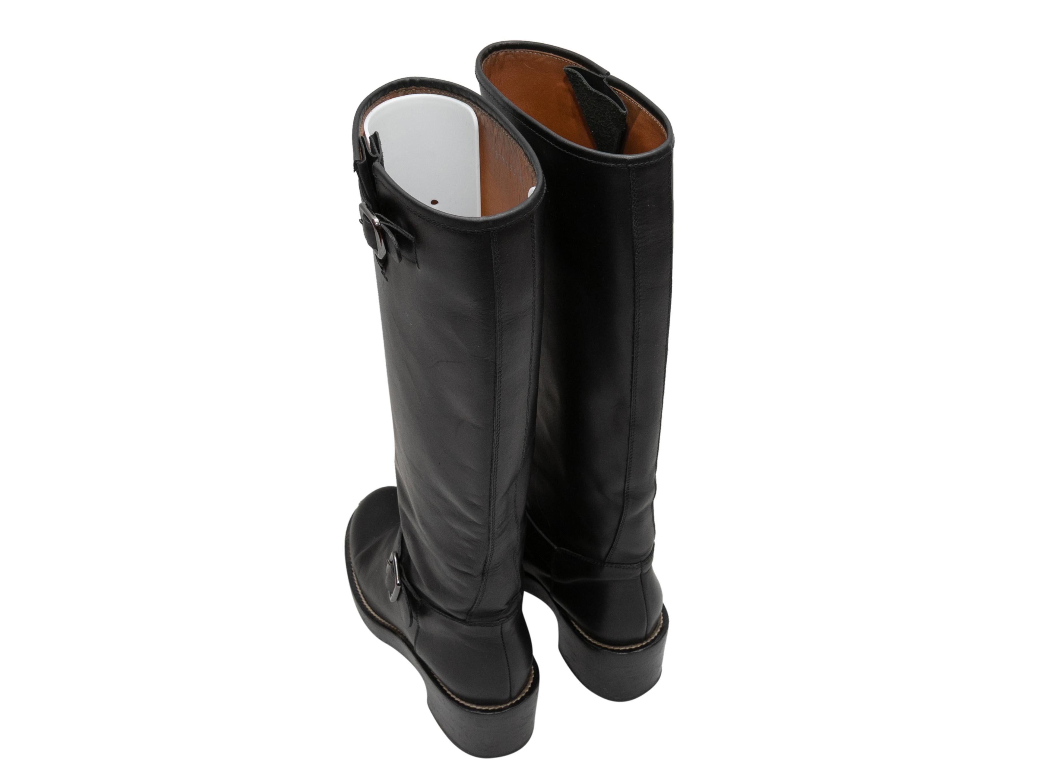 Black Balenciaga Tall Buckle Boots Size 36 In Good Condition For Sale In New York, NY