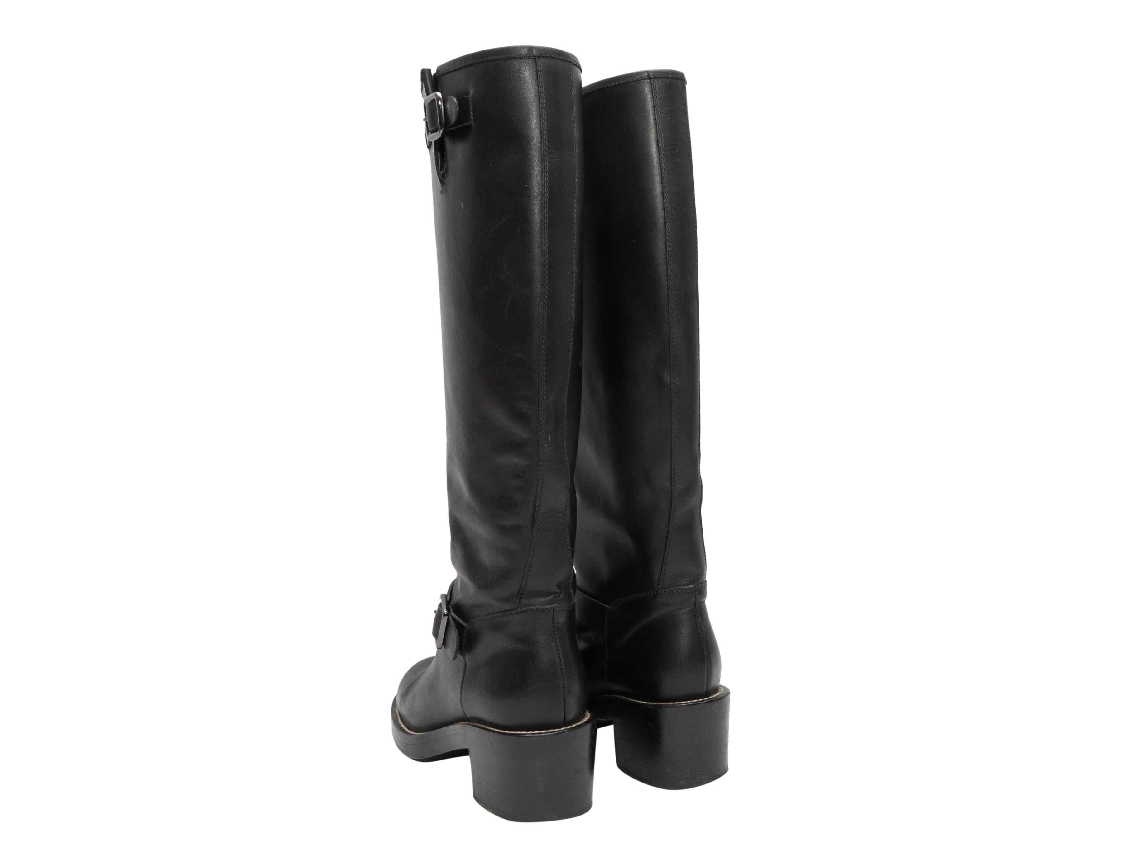 Women's Black Balenciaga Tall Buckle Boots Size 36