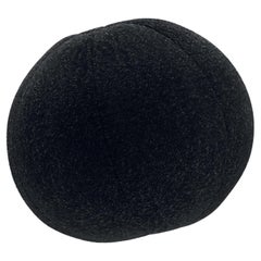 Black Ball Pillow, Bouclé Fabric