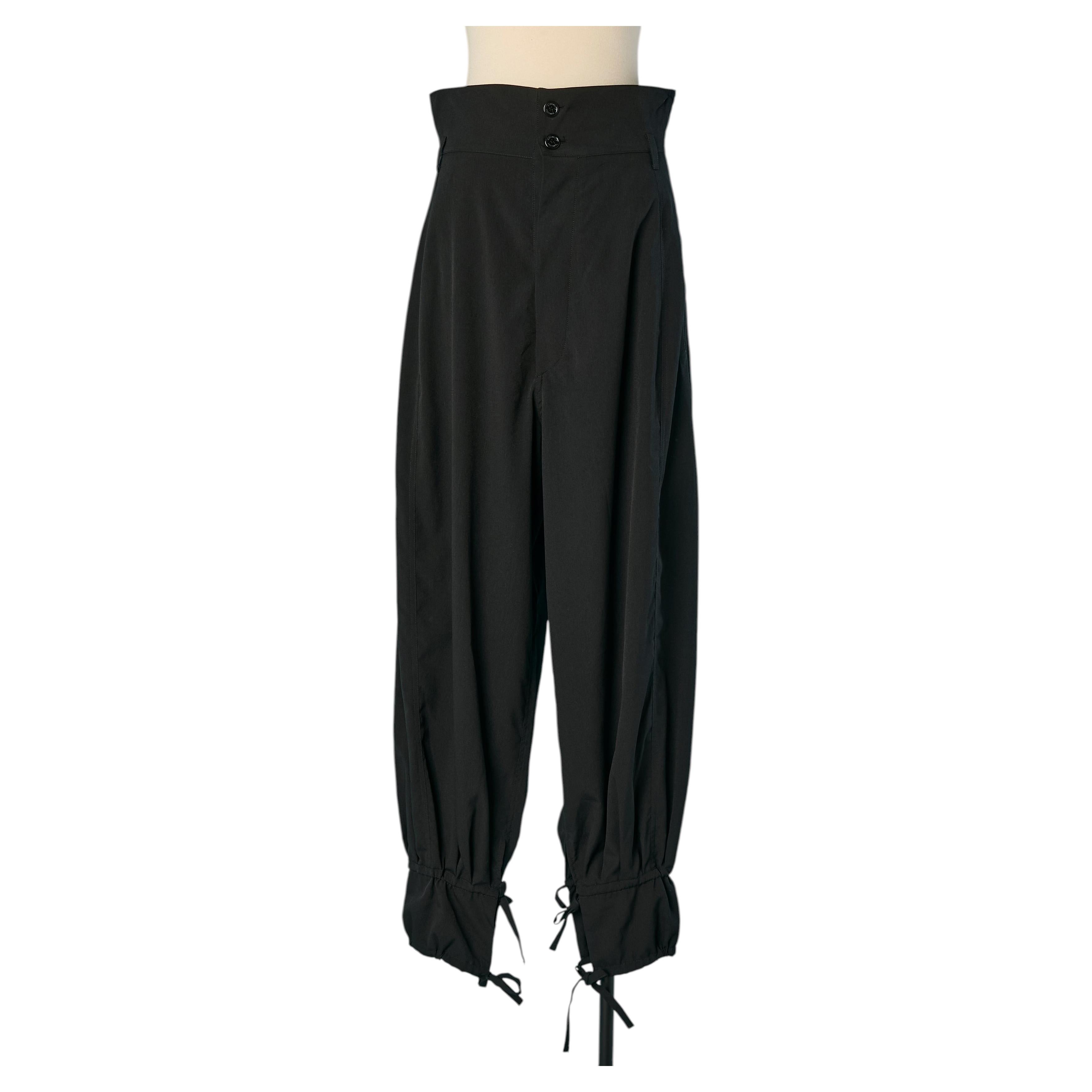 Black balloon trouser with drawstring on the bottom ALEXANDRE VAUTHIER For Sale