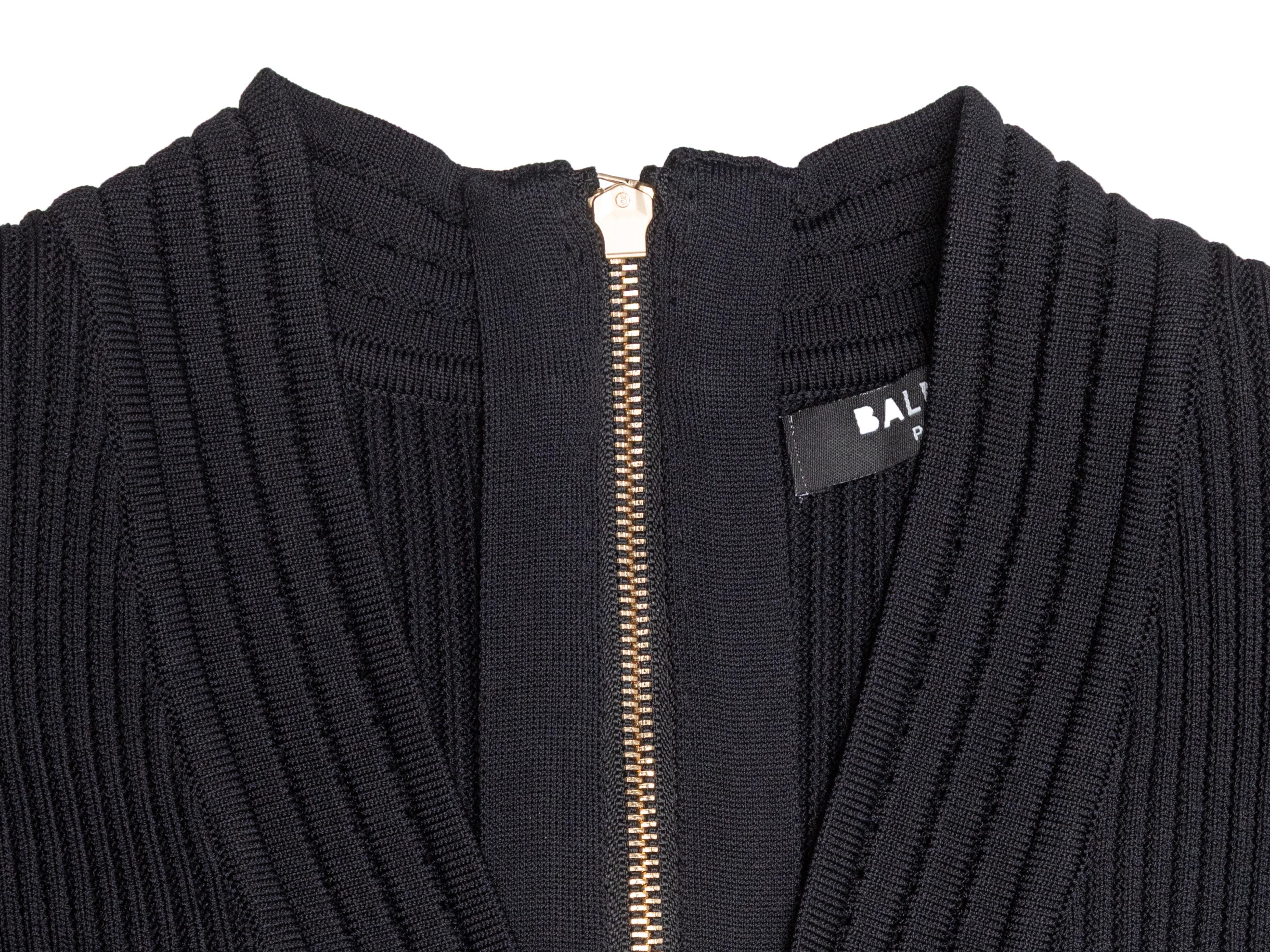 Black Balmain Short Sleeve Knit Dress Size US S im Zustand „Gut“ im Angebot in New York, NY
