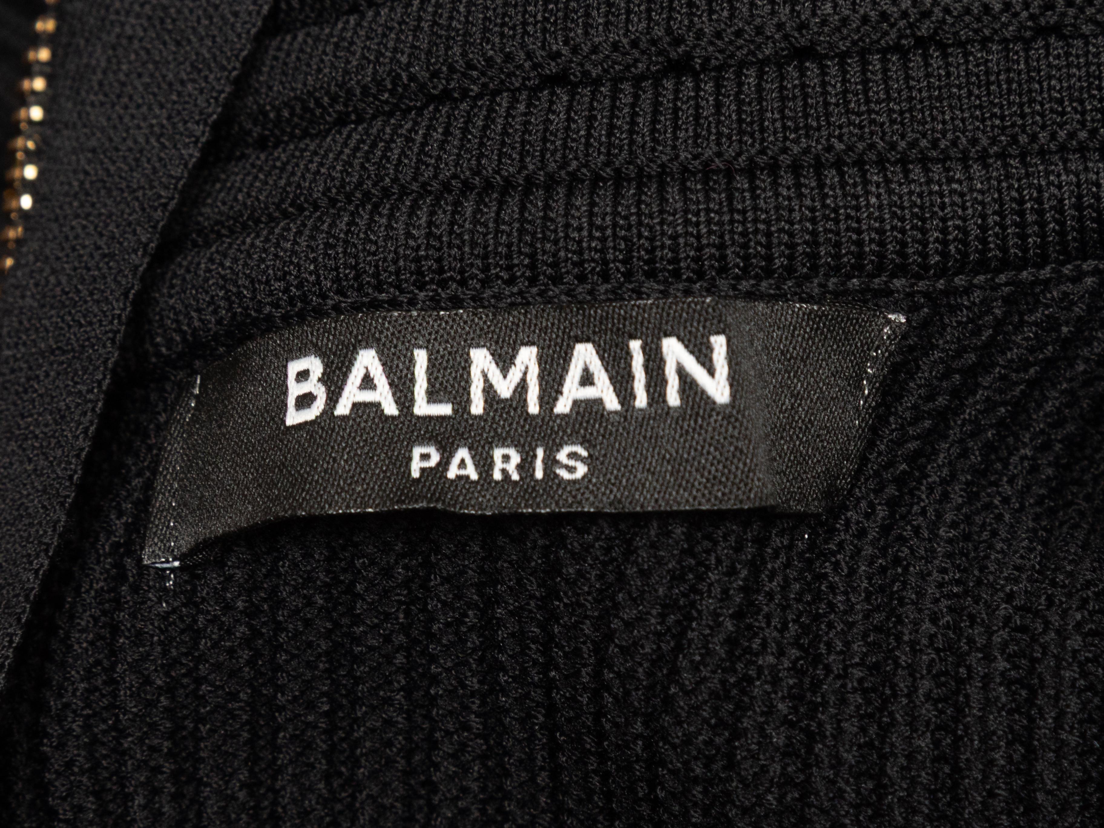 Black Balmain Short Sleeve Knit Dress Size US S Damen im Angebot