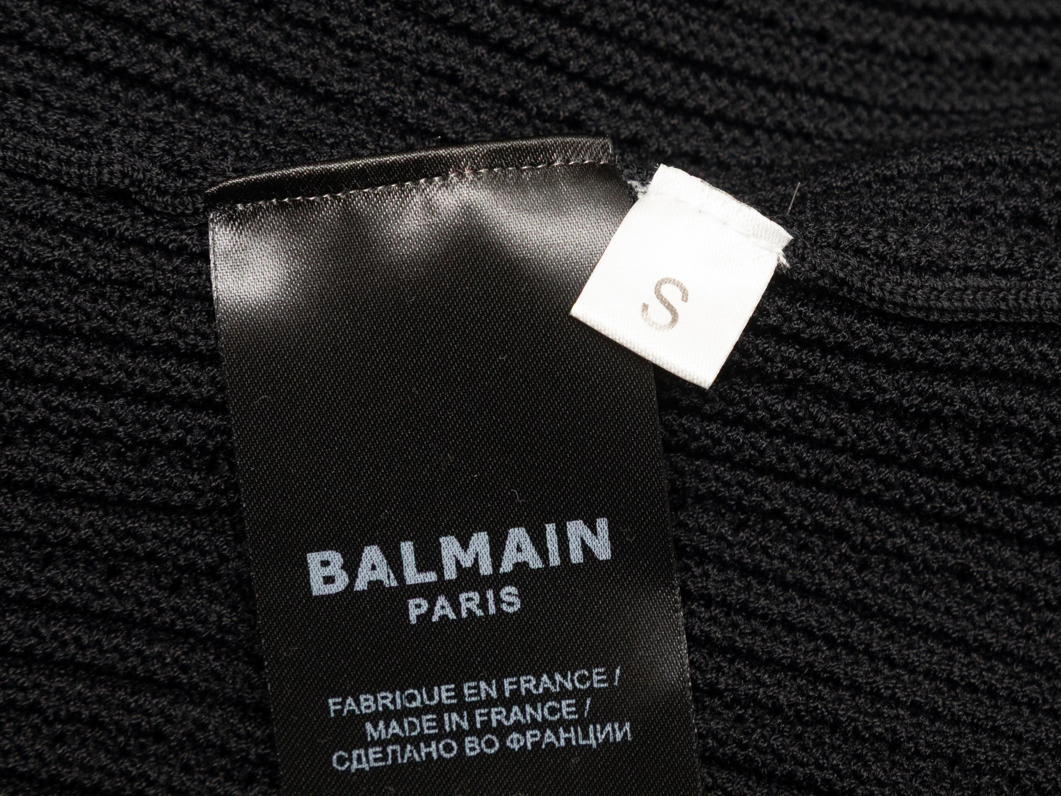 Black Balmain Short Sleeve Knit Dress Size US S im Angebot 1