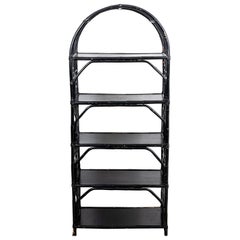 Black Bamboo Chinese Chippendale Style Fretwork Shelf