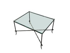 Black Bamboo Design Pair Glass Top Coffee Tables, France, 1960s