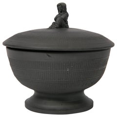 Black Basalt Sugar Bowl Made in England, circa 1810