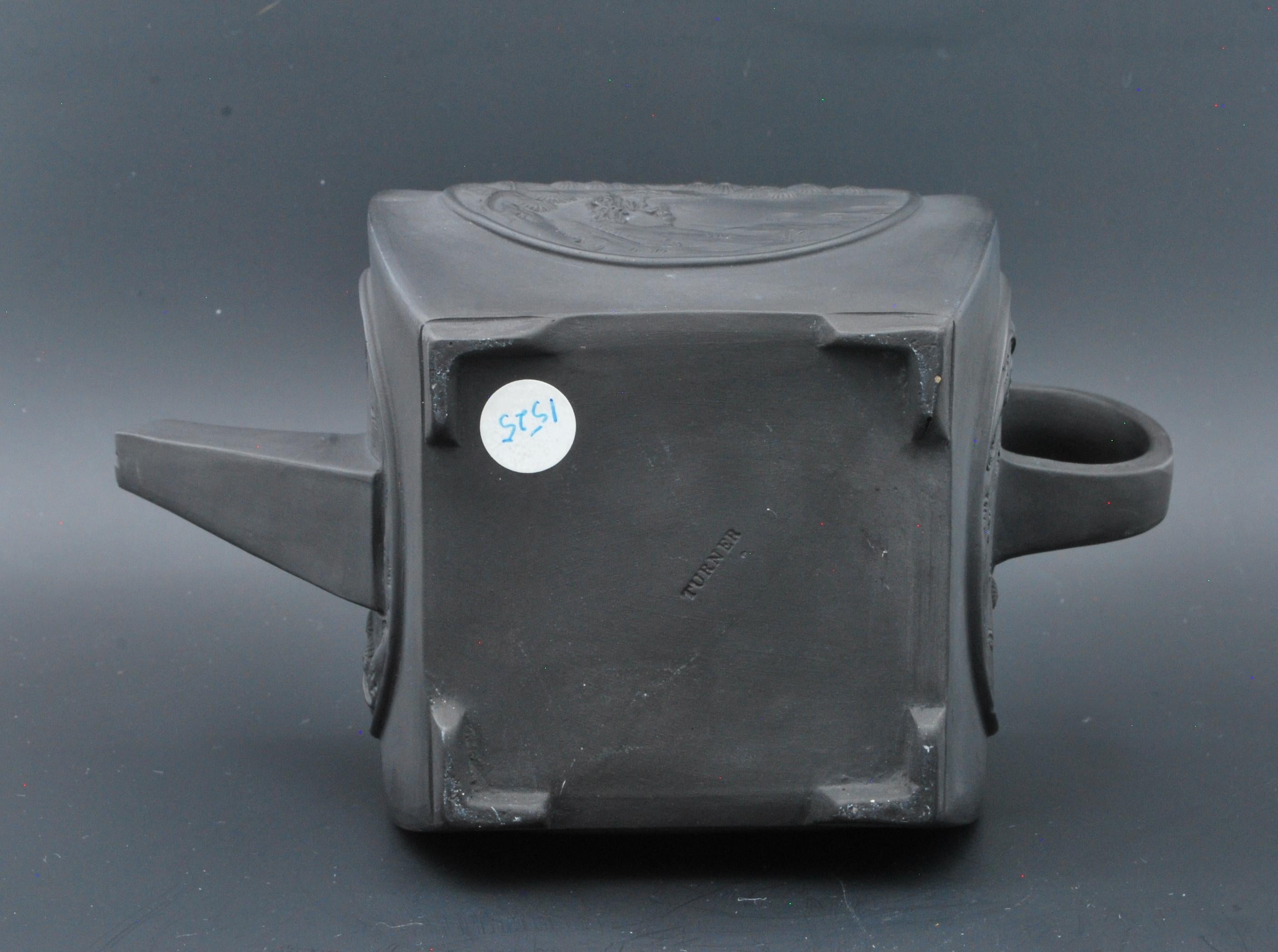 Black Basalt Teapot with Pierced Lid, Turner, C1790 2