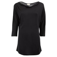 Used Black Bateau Neck Mid Sleeves Top Size M