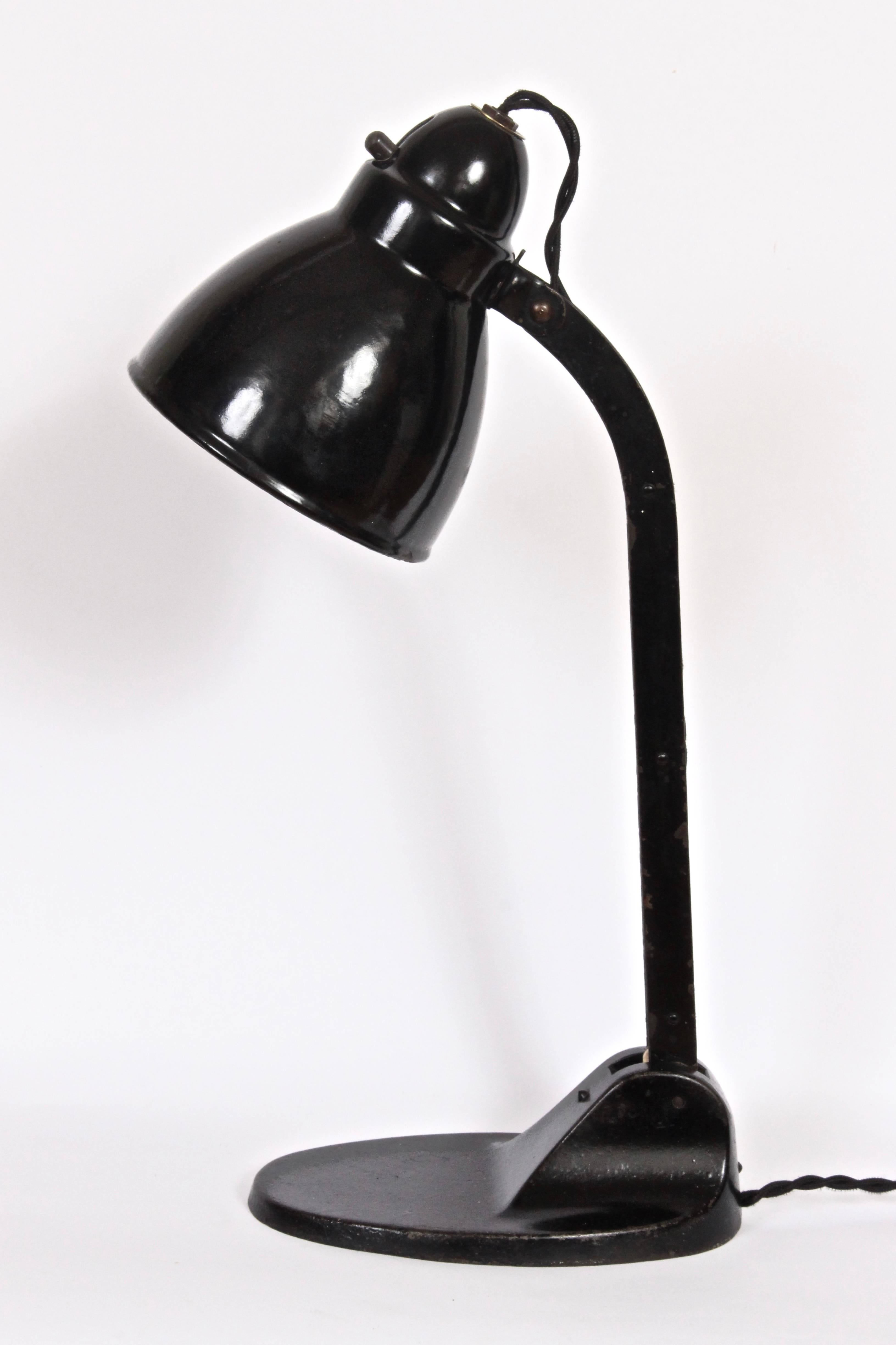 J.J. Pieter Oud Style Black Architects Desk Lamp by Viktoria Lampe, c. 1930 For Sale 1