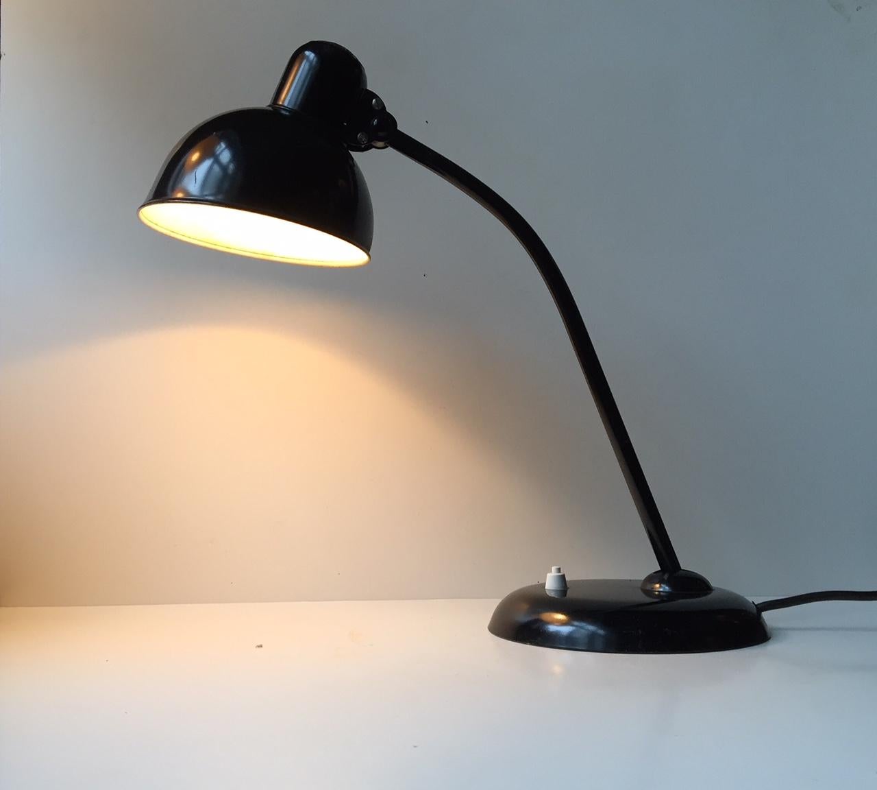 Steel Black Bauhaus Desk Lamp by Christian Dell for Kaiser Idell, 1930s