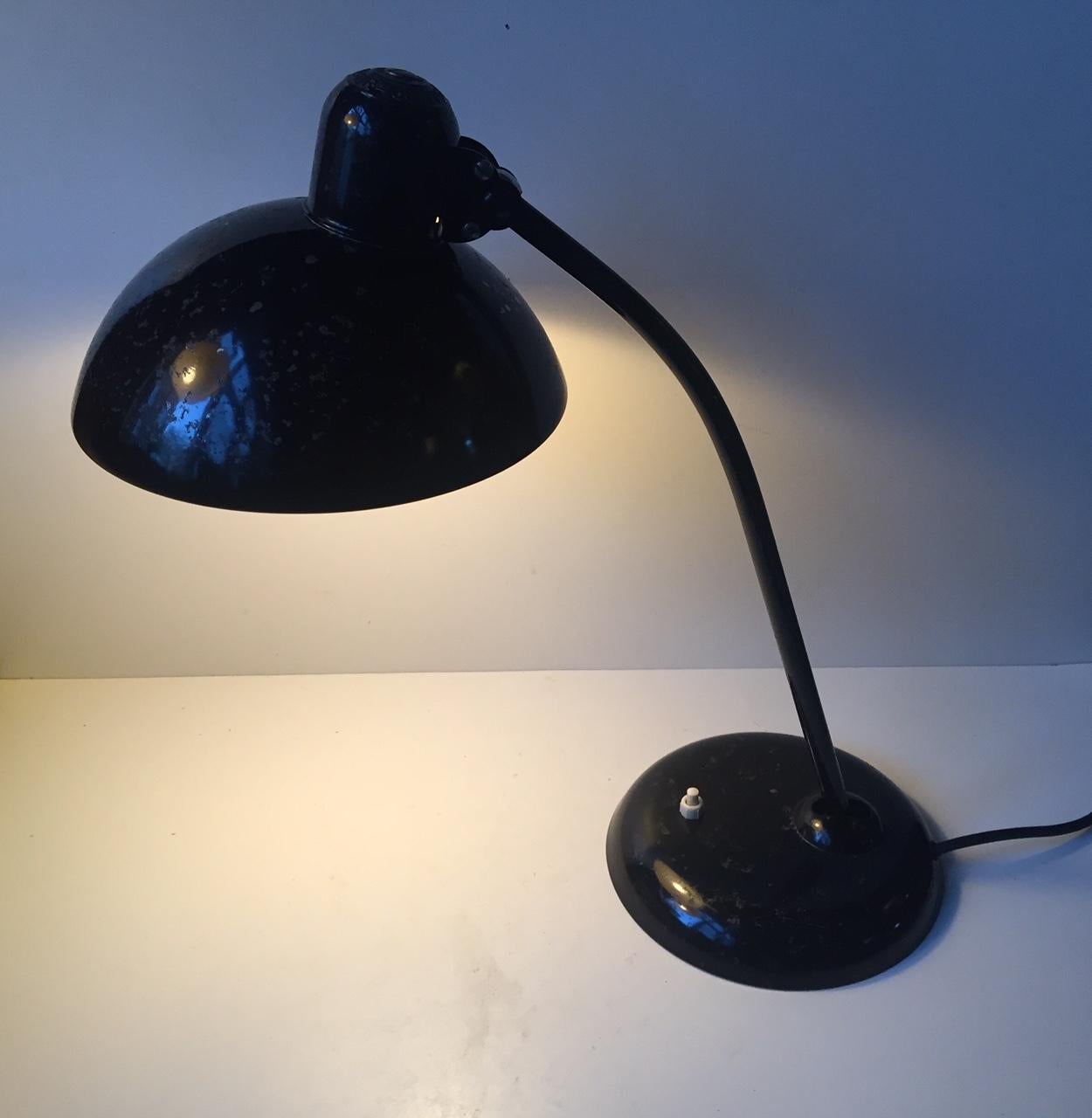 Black Bauhaus Desk Lamp by Christian Dell for Kaiser Idell, Germany, 1930s For Sale 2