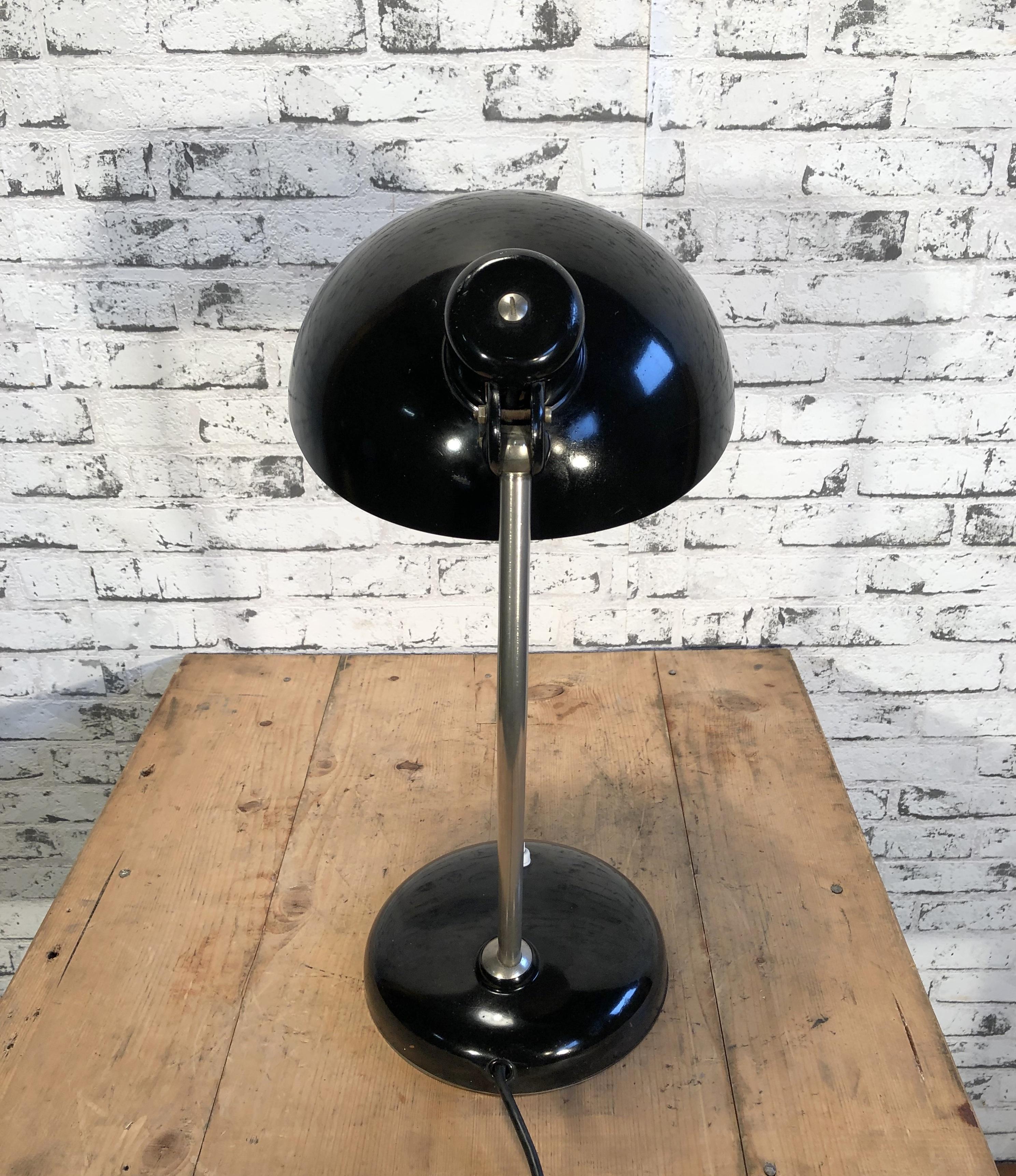 Lacquered Black Bauhaus Industrial Desk Lamp, 1930s