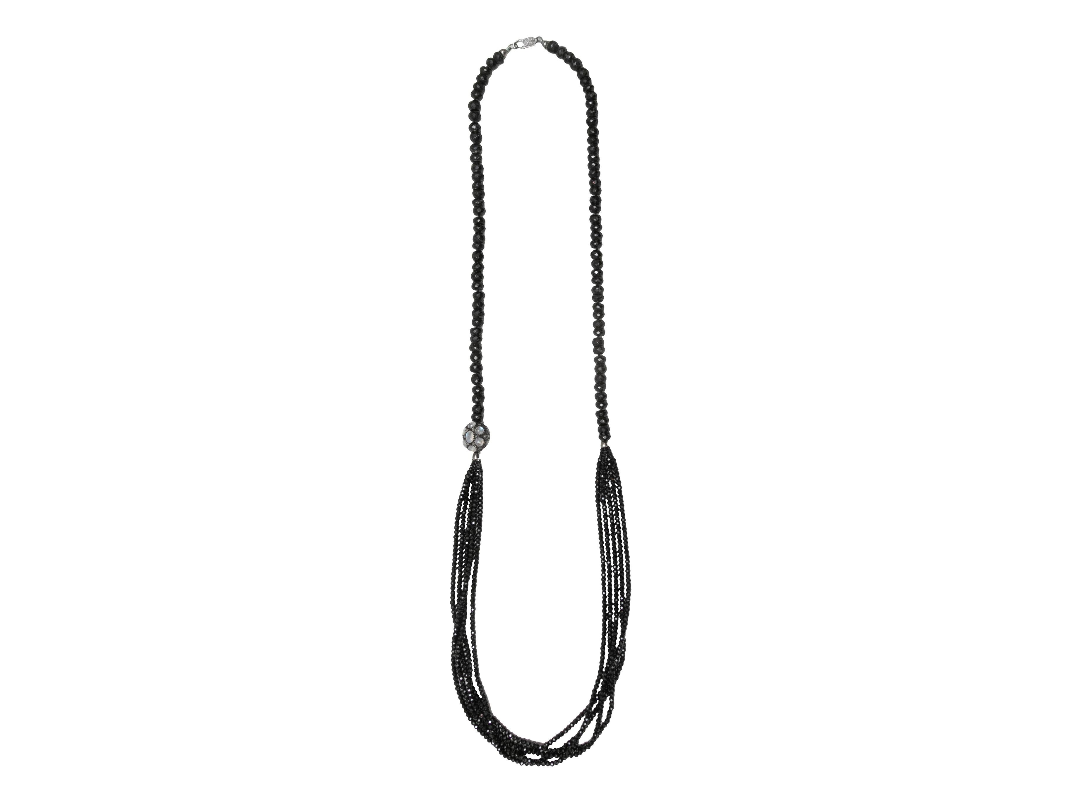 Collana di perline in onice nero Bavna e pietra di luna In condizioni buone in vendita a New York, NY