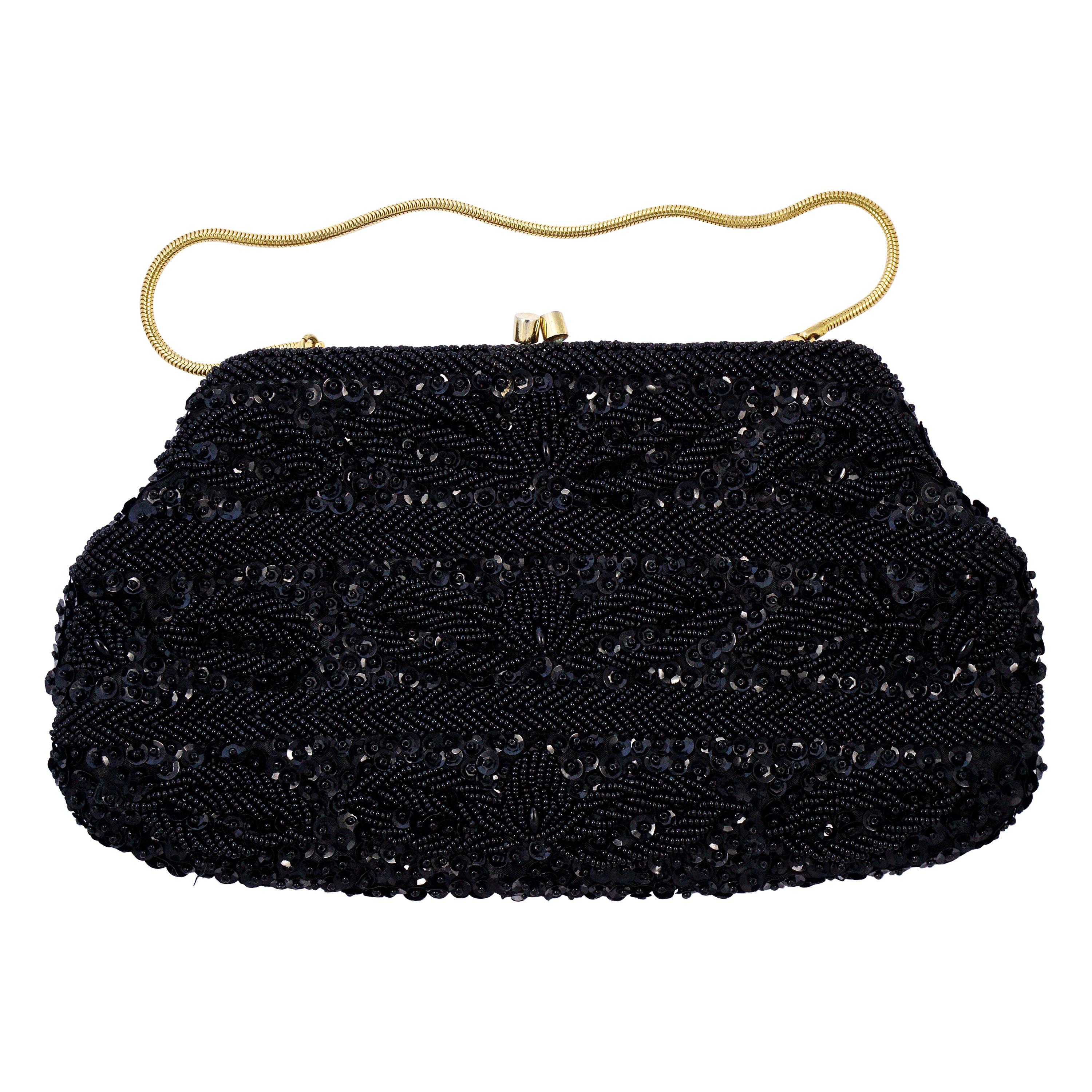 black beaded evening bag