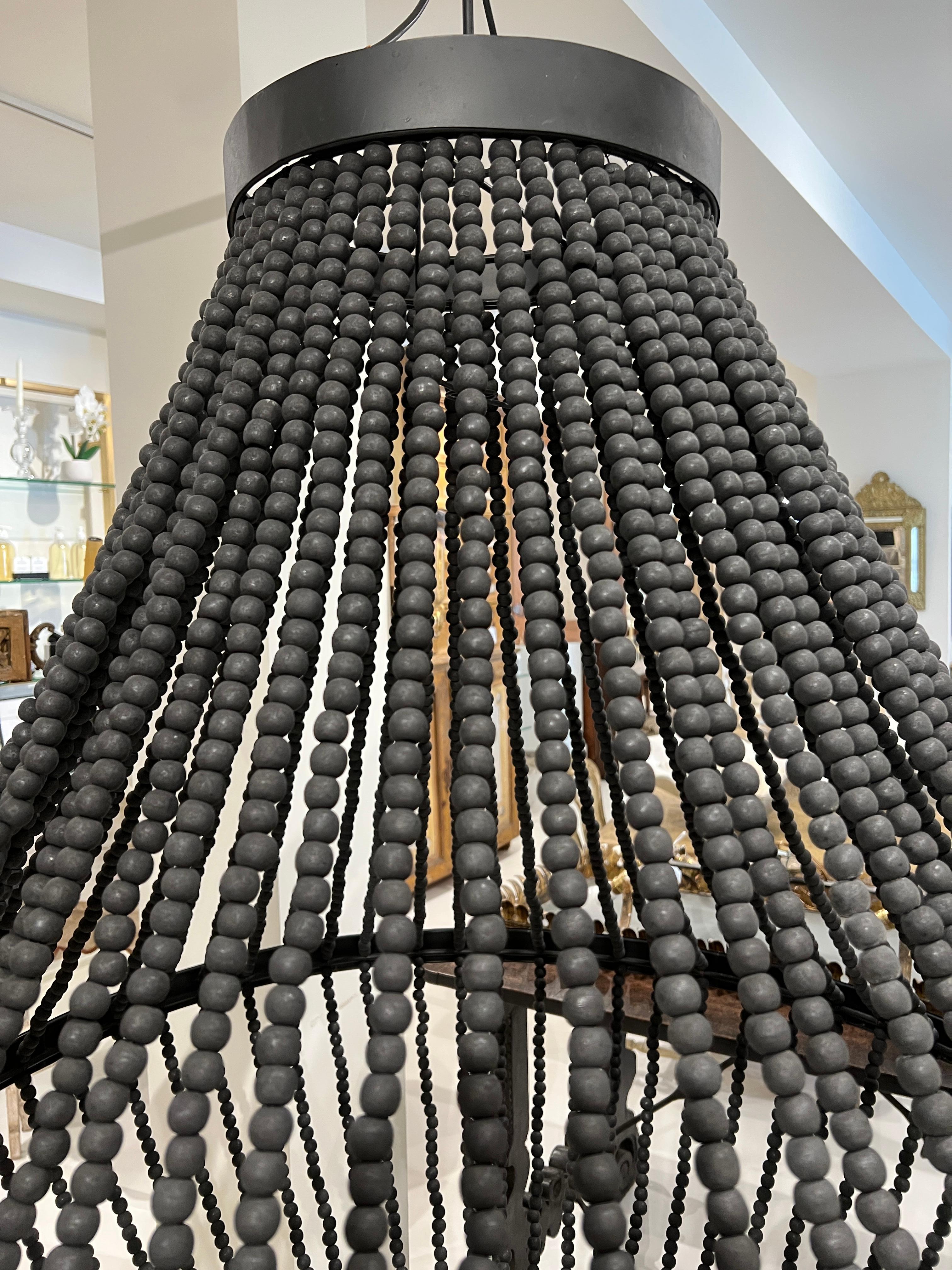 American Black Bead Chandelier