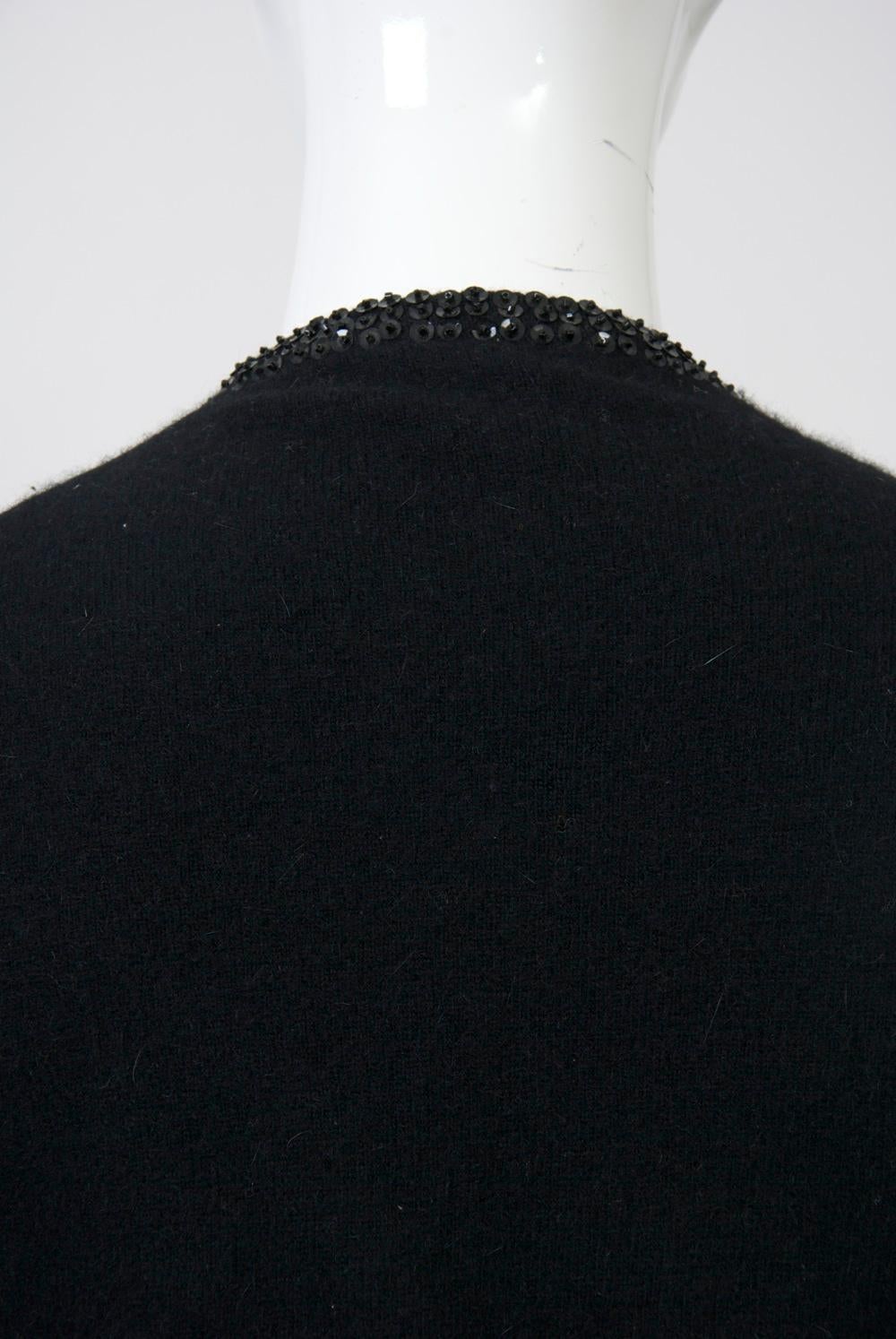 Black Beaded Cardigan In Good Condition For Sale In Alford, MA