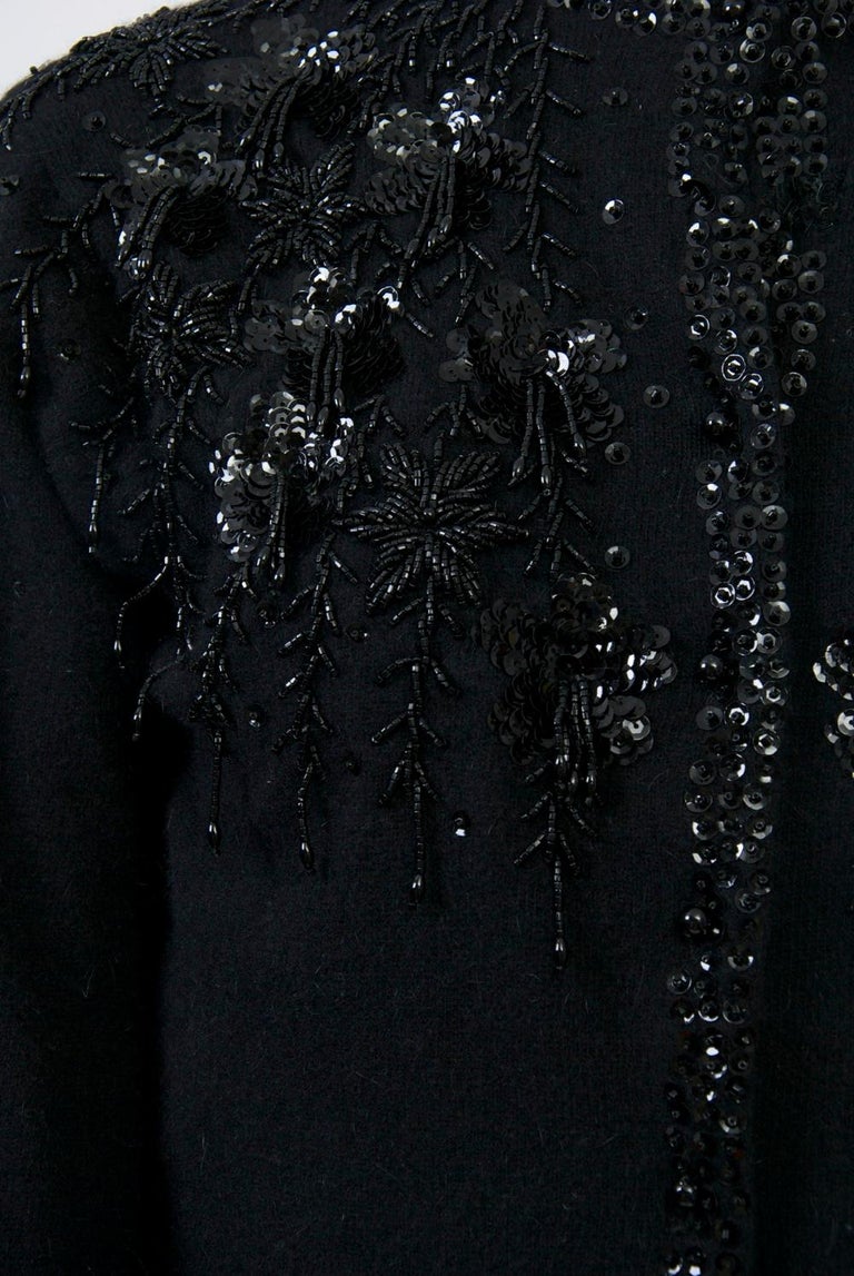 Black Beaded Cardigan For Sale at 1stDibs | black beaded sweater