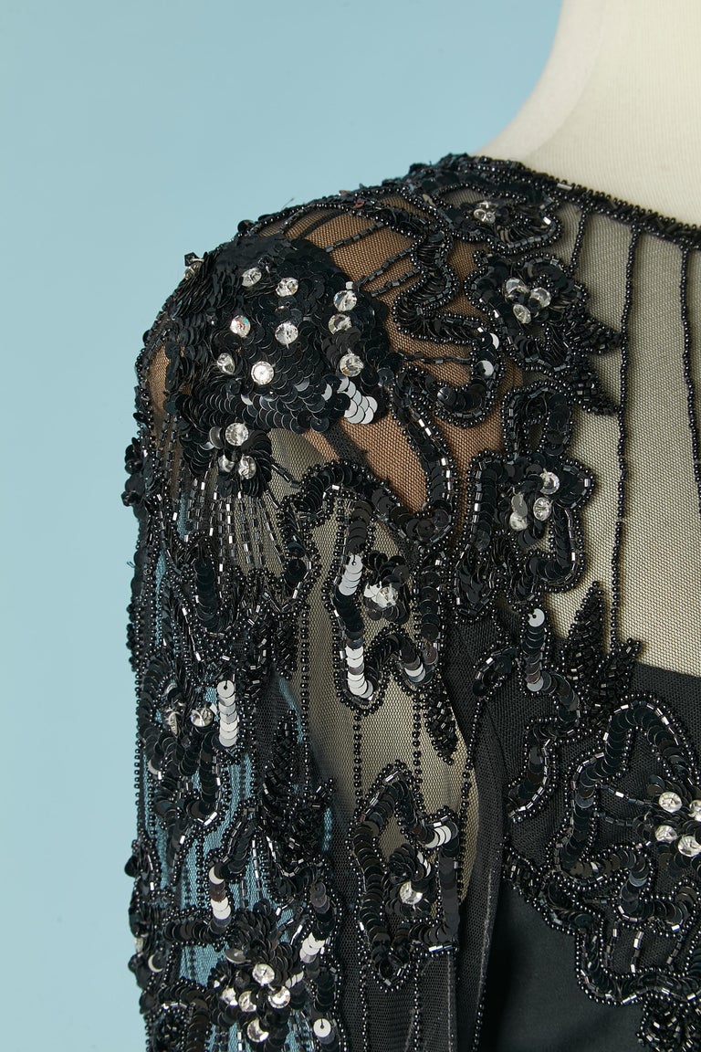 Black beaded cocktail dress BOB MACKIE for NEIMAN MARCUS For Sale at 1stDibs