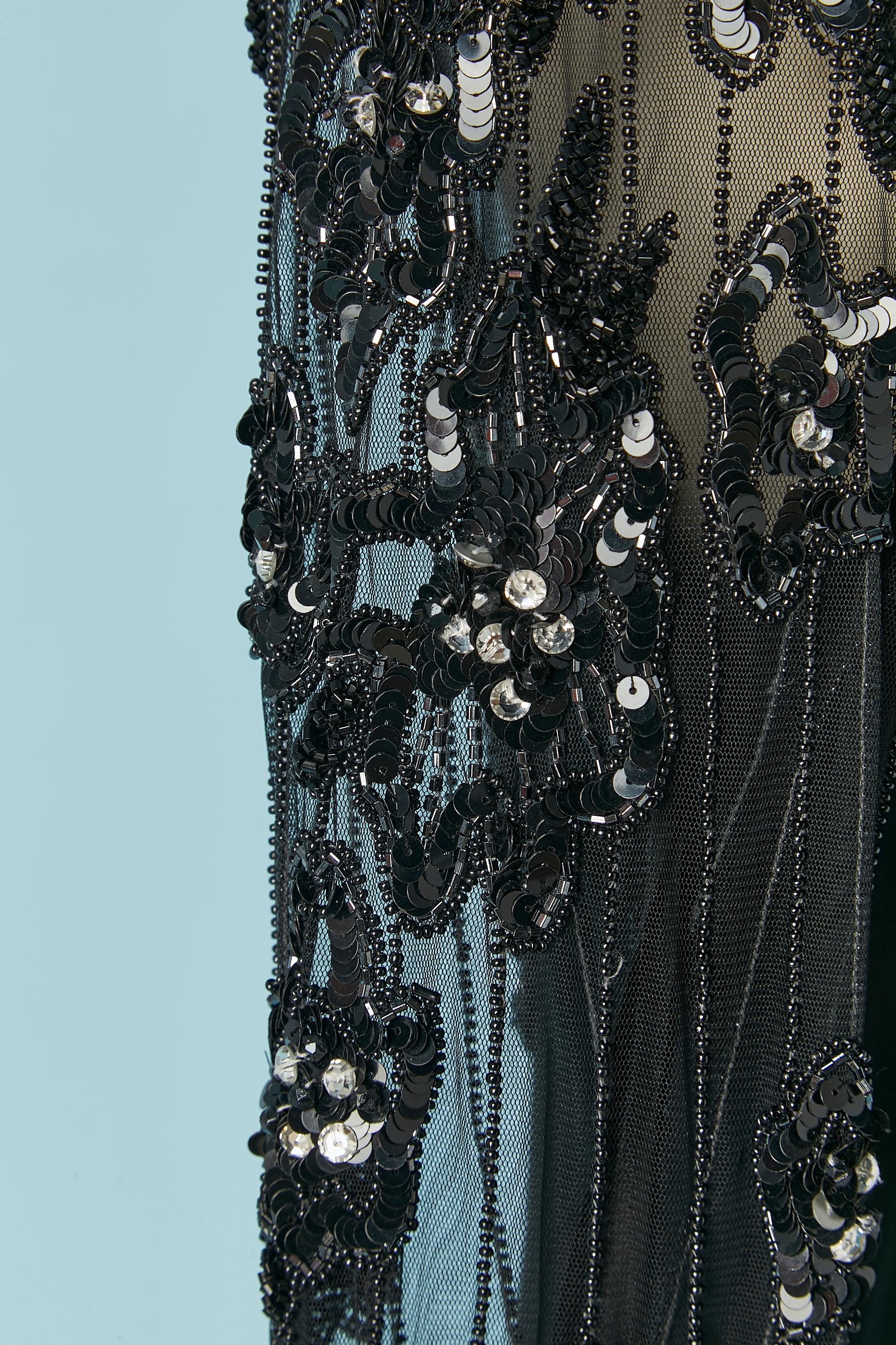 Donna Abito da cocktail con perline nere BOB Mackie per NEIMAN MARCUS in vendita