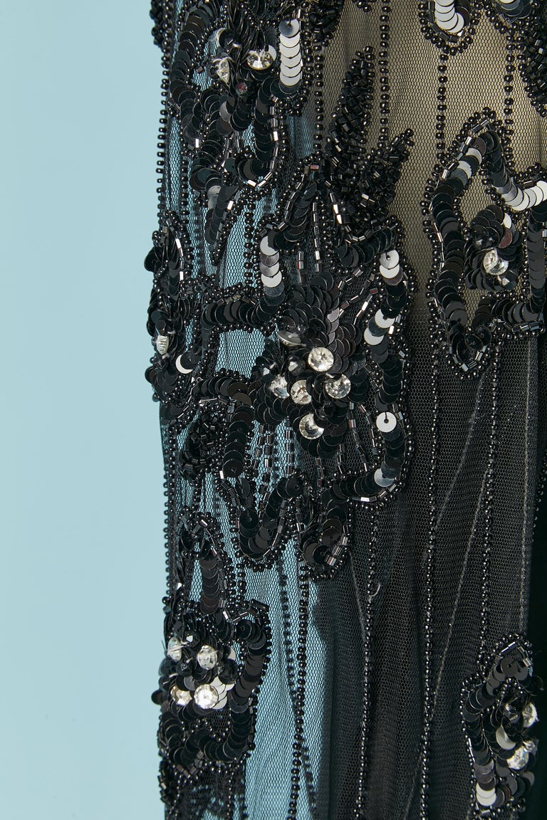 Black beaded cocktail dress BOB MACKIE for NEIMAN MARCUS For Sale at 1stDibs