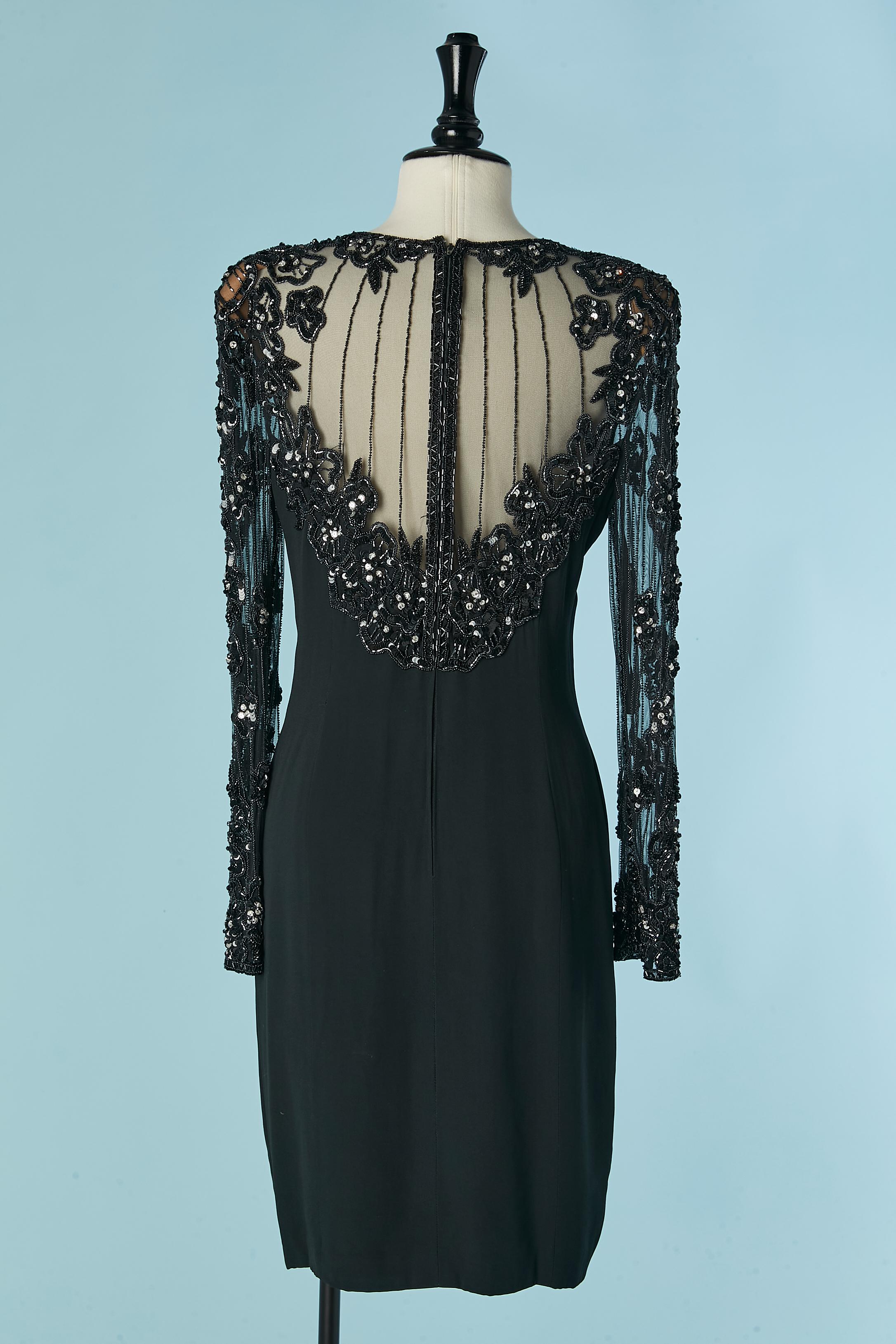 Abito da cocktail con perline nere BOB Mackie per NEIMAN MARCUS in vendita 2