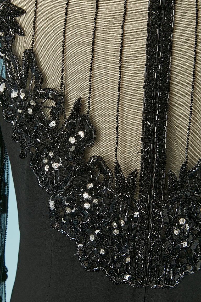 Black beaded cocktail dress BOB MACKIE for NEIMAN MARCUS For Sale at 1stDibs