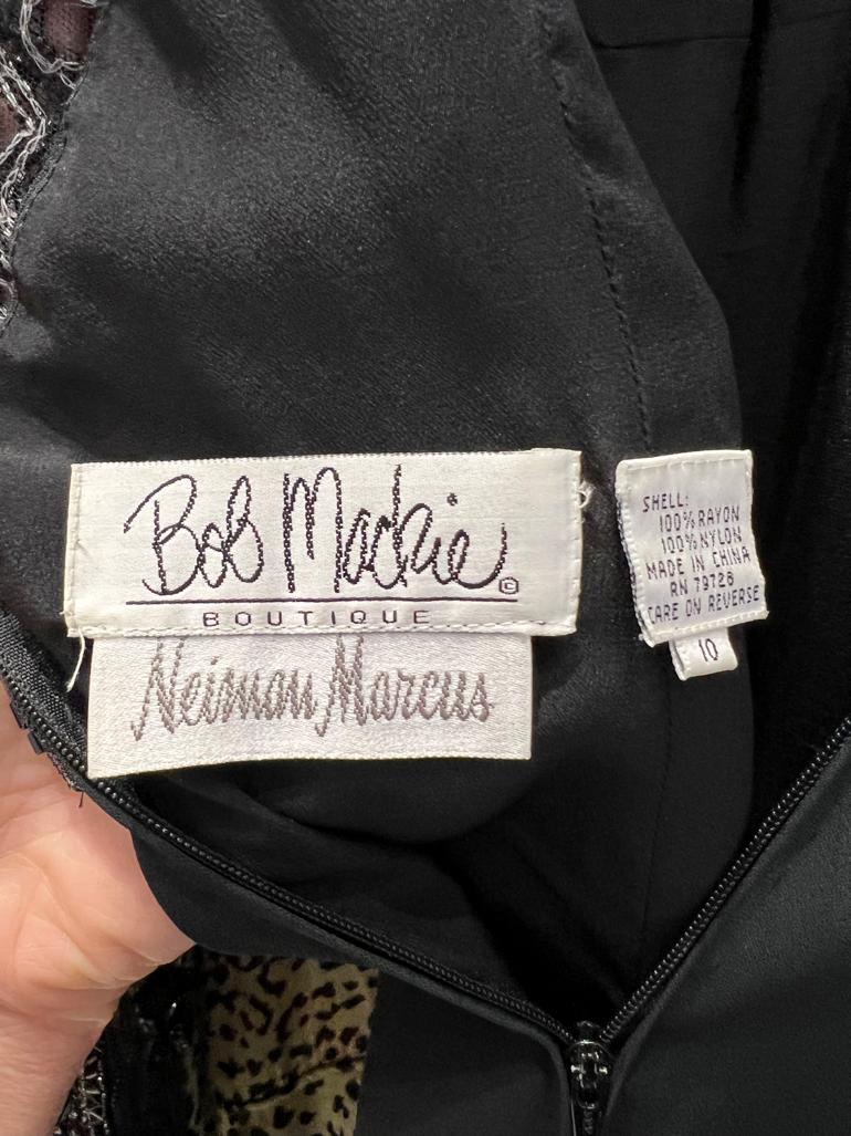 Abito da cocktail con perline nere BOB Mackie per NEIMAN MARCUS in vendita 4