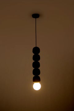 Black Beads Ceramic Pendant Lamp by Hatsu