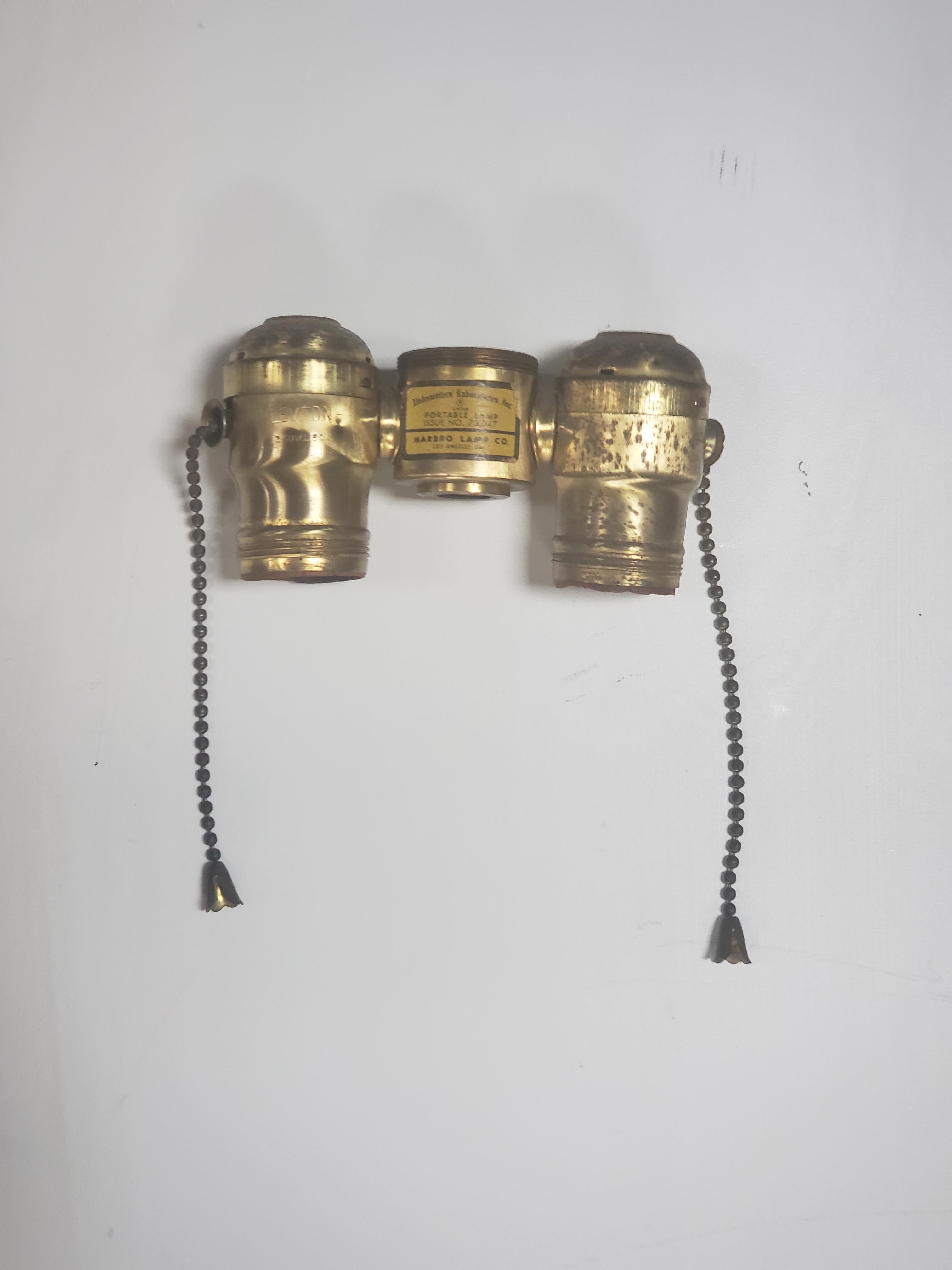 20th Century Marbro Black Porcelain & Brass Amphora Jar Lamp For Sale