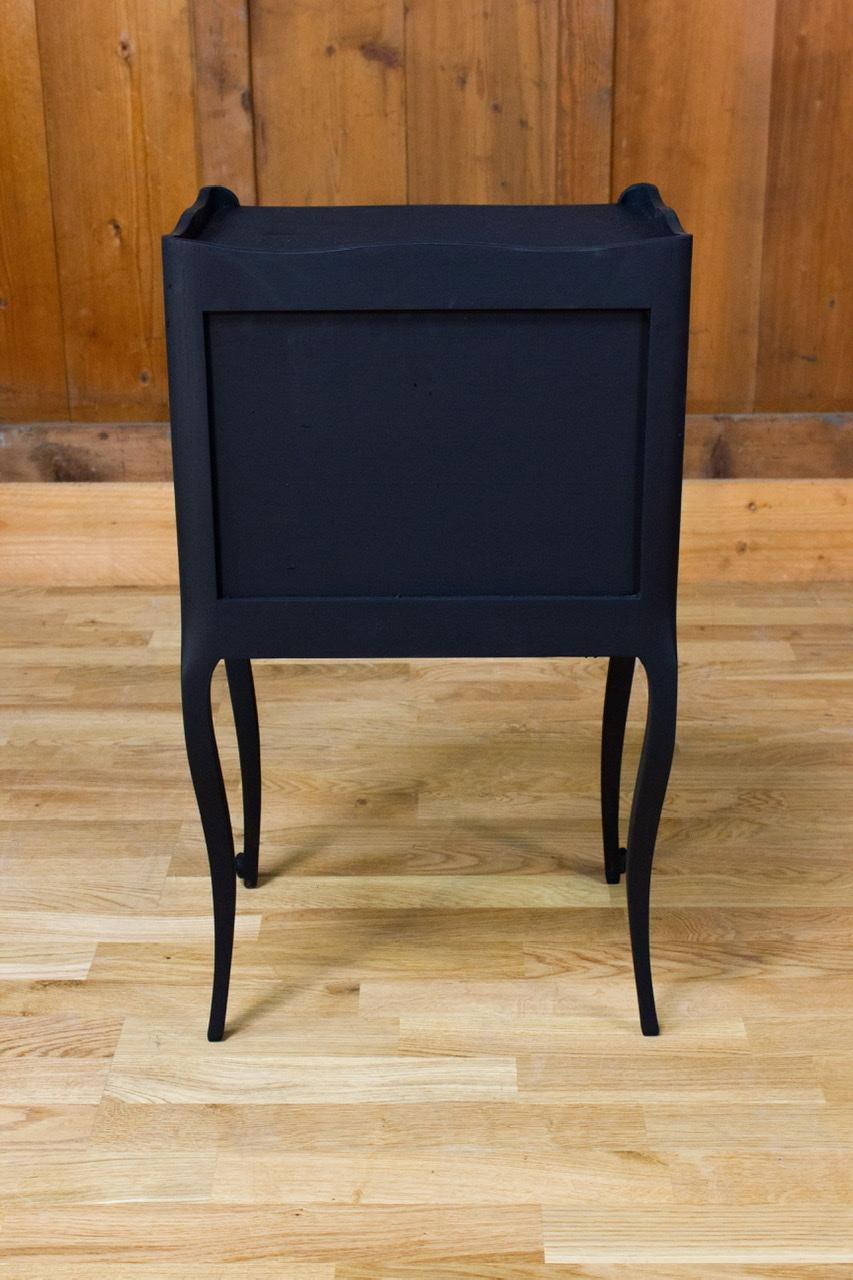 Wood Black Bedside Table Louis XV Style Mid XXth Century 