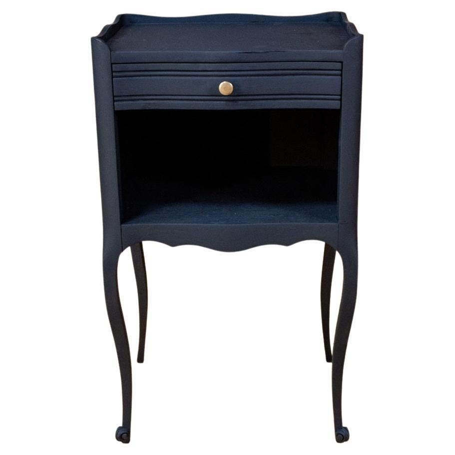 Black Bedside Table Louis XV Style Mid XXth Century 