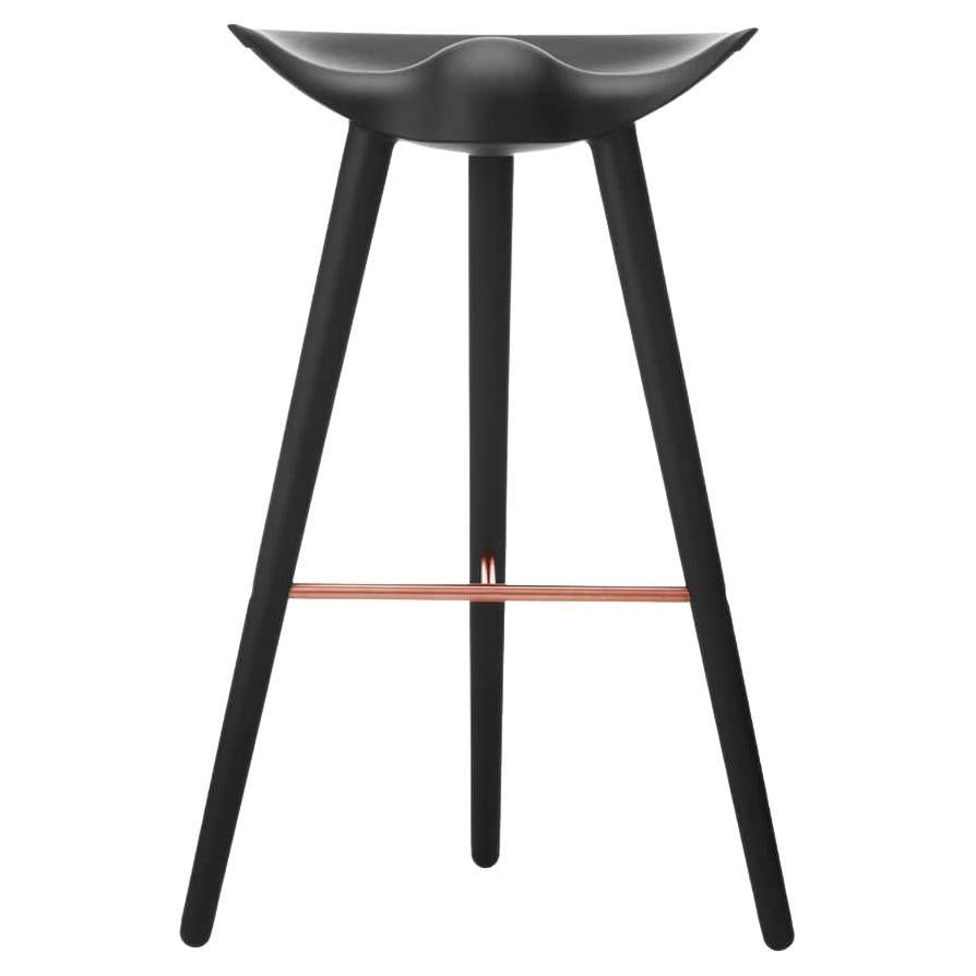 ML 42 Black Beech and Copper Bar Stool by Lassen For Sale