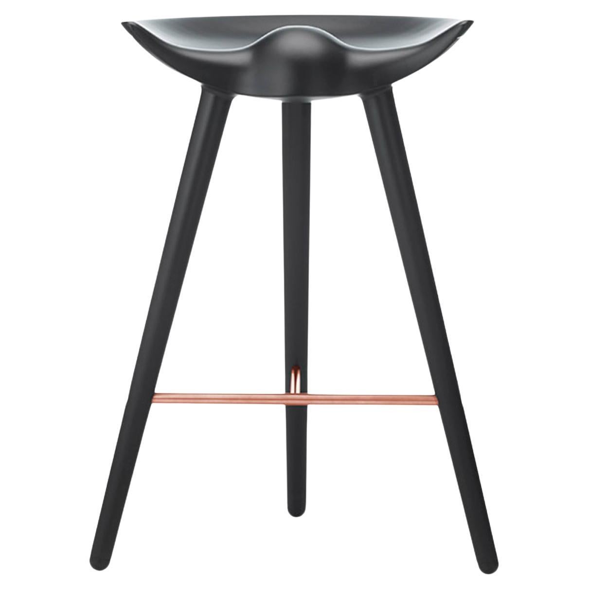 ML 42 Black Beech and Copper Counter Stool by Lassen For Sale