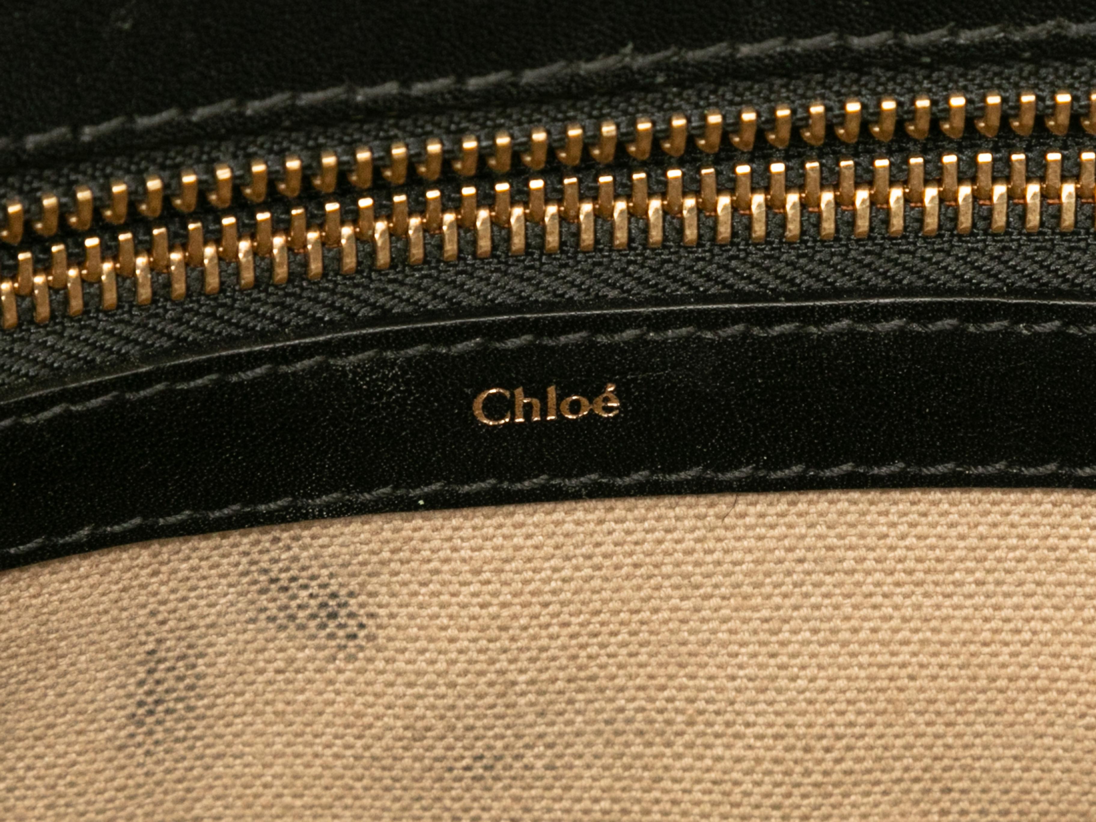 Black & Beige Chloe Leather & Python Tote Bag For Sale 2