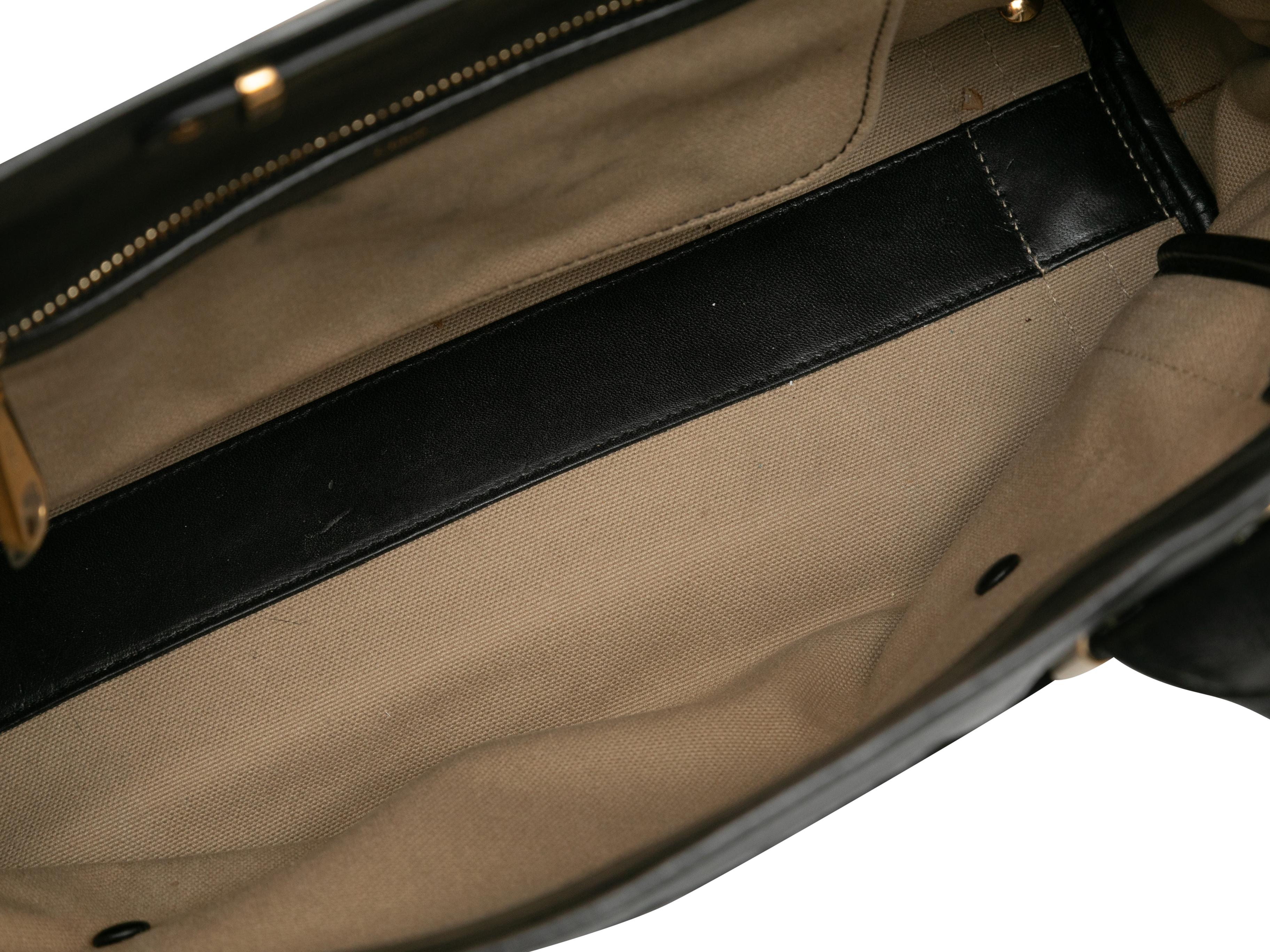 Black & Beige Chloe Leather & Python Tote Bag For Sale 3