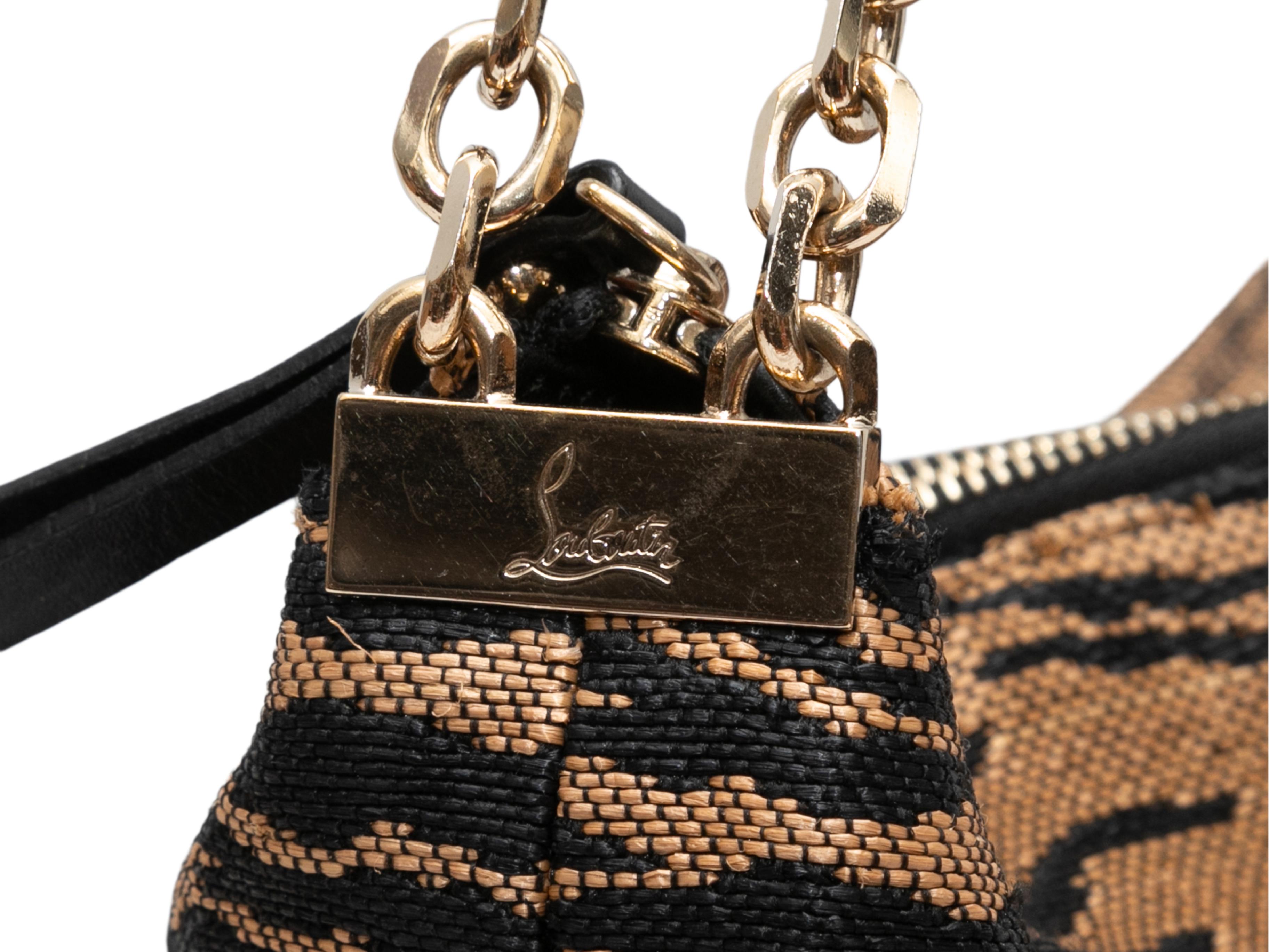 Women's Black & Beige Christian Louboutin Leather & Raffia Hobo Bag