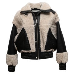 Giacca Hotaro Flight Autunno/Inverno 2021 in shearling nero e beige Taglia EU 34